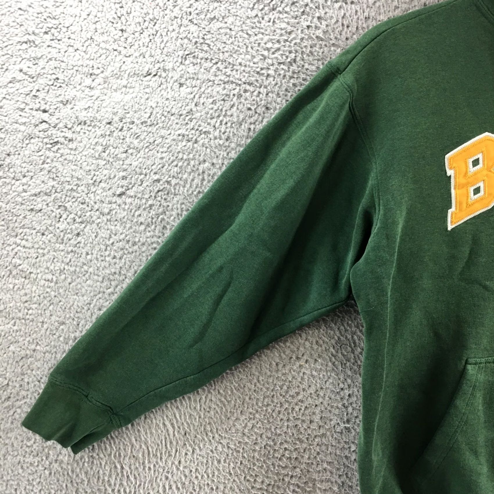 Vintage NDSU Bison Sweatshirt Mens Large Green Yellow Pullover Hooded BISON Applique Size US L / EU 52-54 / 3 - 6 Thumbnail