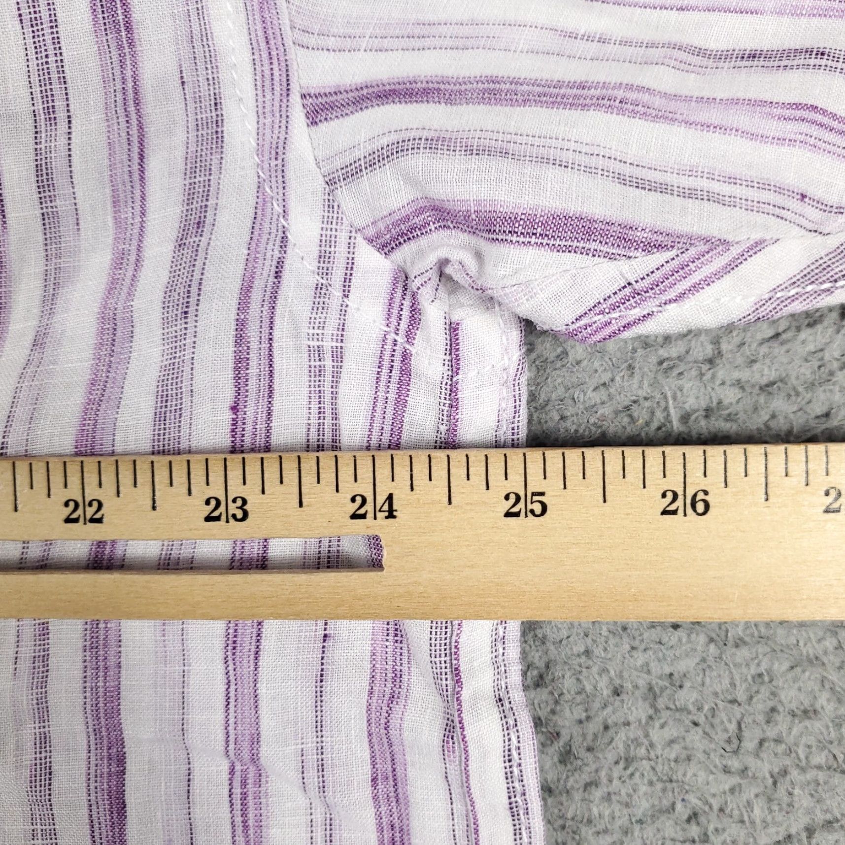 Tommy Bahama Tommy Bahama Button-Up Shirt Mens Large Purple Striped Linen Short Sleeve Modern Tropical Size US L / EU 52-54 / 3 - 5 Thumbnail