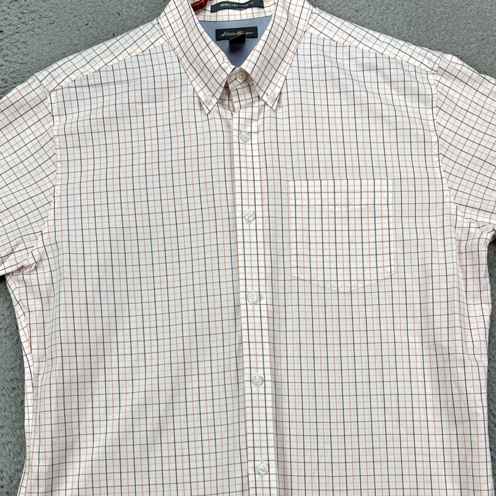 Eddie Bauer Eddie Bauer Shirt Button Down Mens Large Orange Plaid Pockets Classic Fit Size US L / EU 52-54 / 3 - 2 Thumbnail