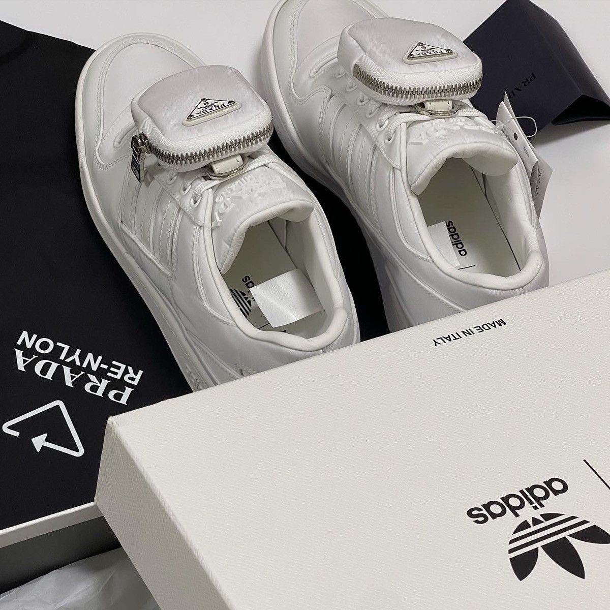 Adidas × Prada Prada x Adidas Re-Nylon Forum Low White Size US 10 / EU 43 - 2 Thumbnail