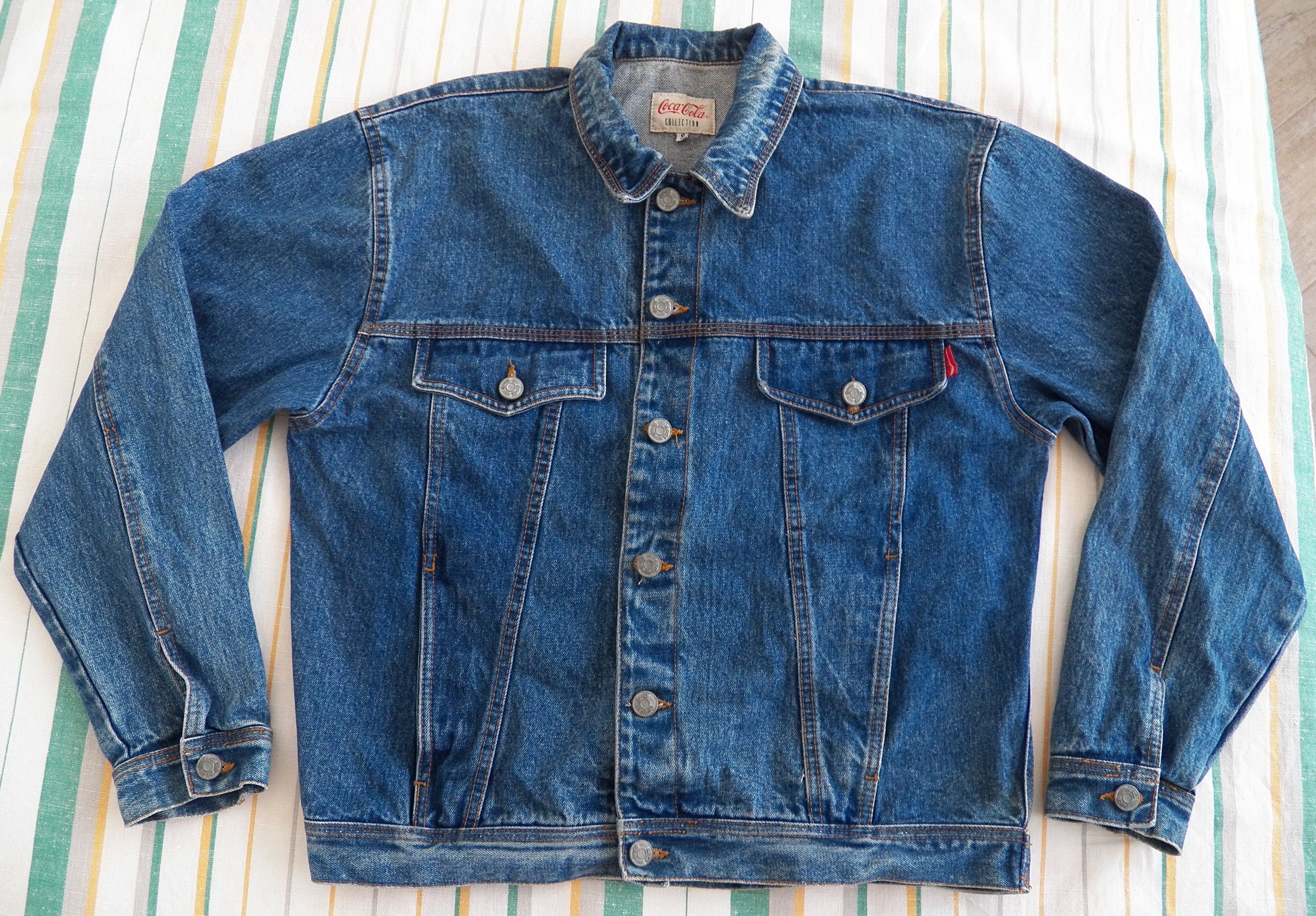 Coca Cola Mens Vintage 90s Coca Cola Collection DENIM JACKET cotton Size US S / EU 44-46 / 1 - 1 Thumbnail