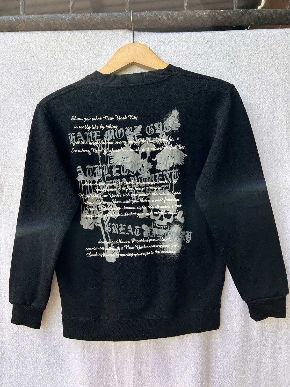 If Six Was Nine × Japanese Brand × Le Grande Bleu (L.G.B.) Japanese ramon skull sweatshirt poem cross shirt Size US S / EU 44-46 / 1 - 2 Thumbnail