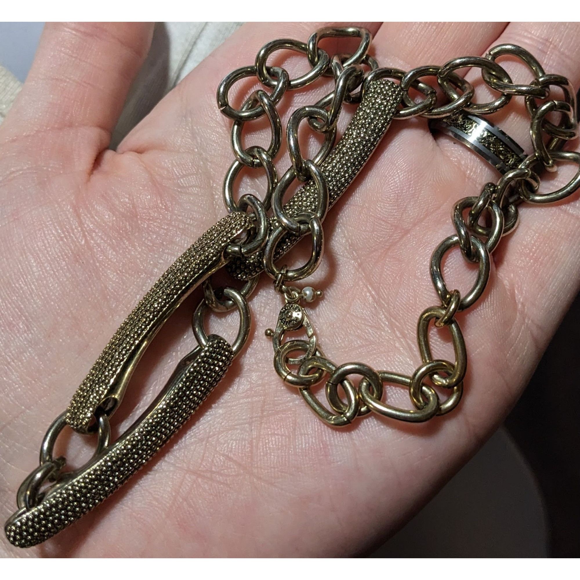 Monet Vintage Monet Textured Bar Link Accent Necklace Size ONE SIZE - 7 Thumbnail