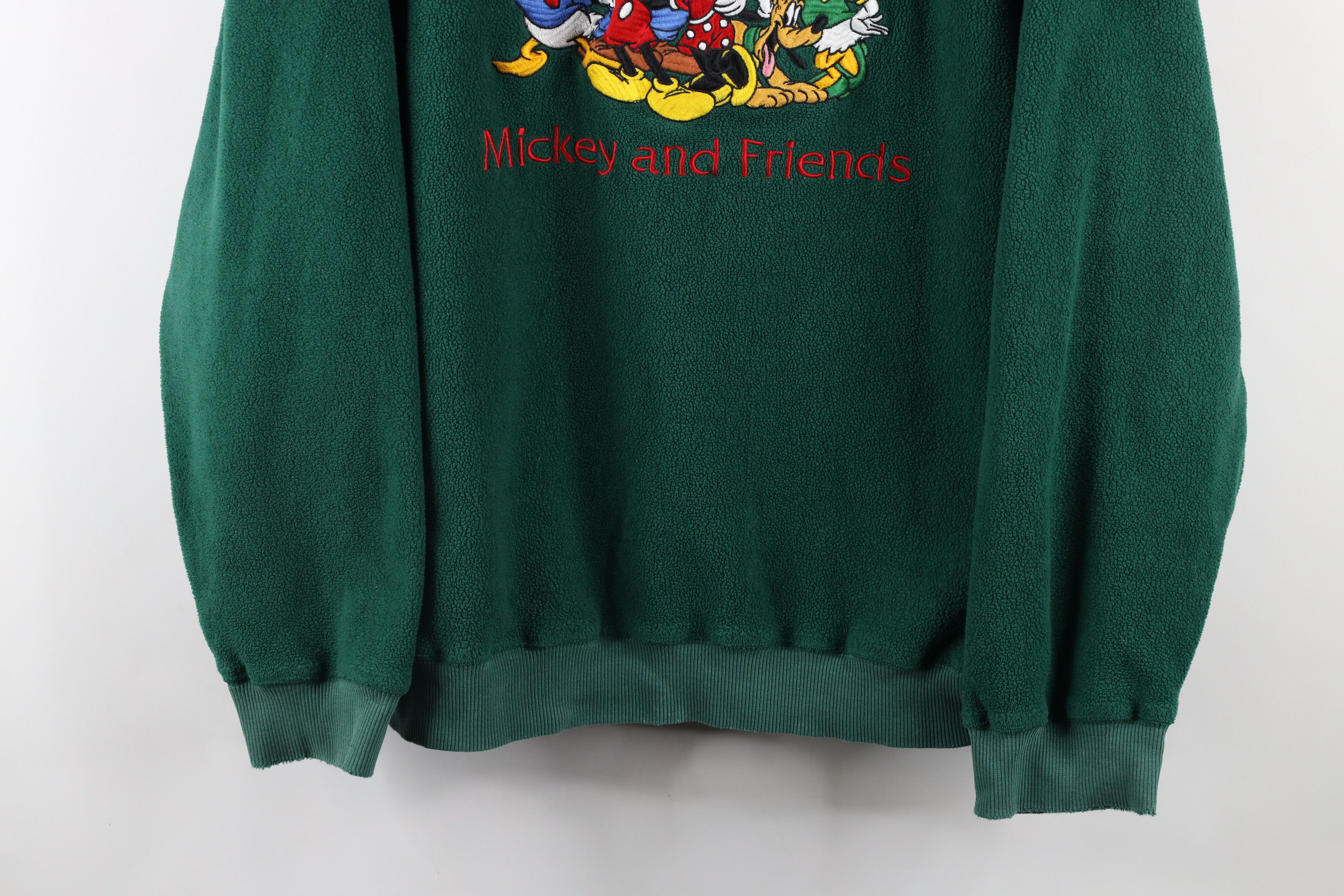 Disney × Vintage Vintage 90s Disney Mickey and Friends Fleece Sweatshirt Size L / US 10 / IT 46 - 3 Thumbnail