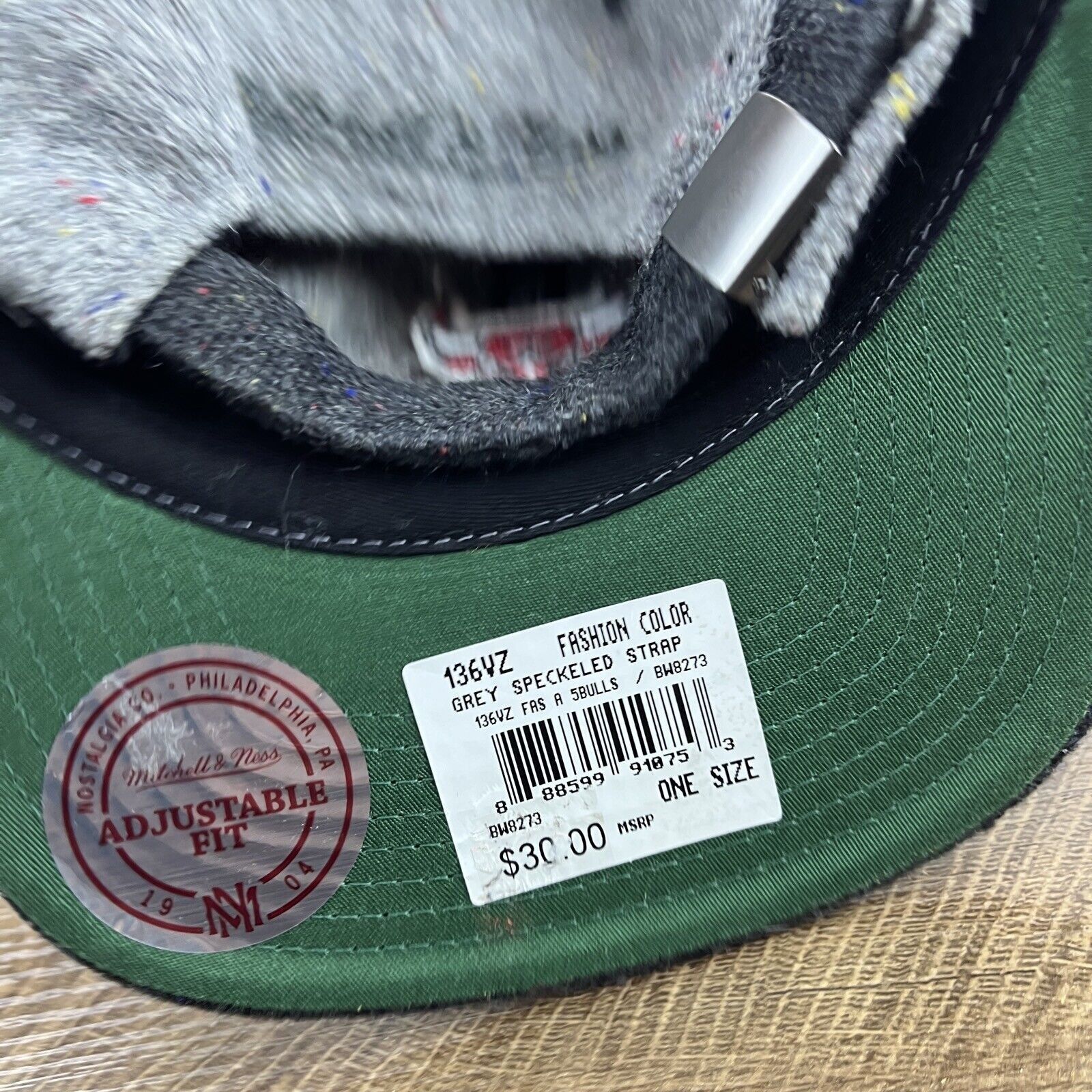 Mitchell & Ness Chicago Bulls Hat Mitchell & Ness Gray Hat Adjustable Adult Size ONE SIZE - 11 Thumbnail