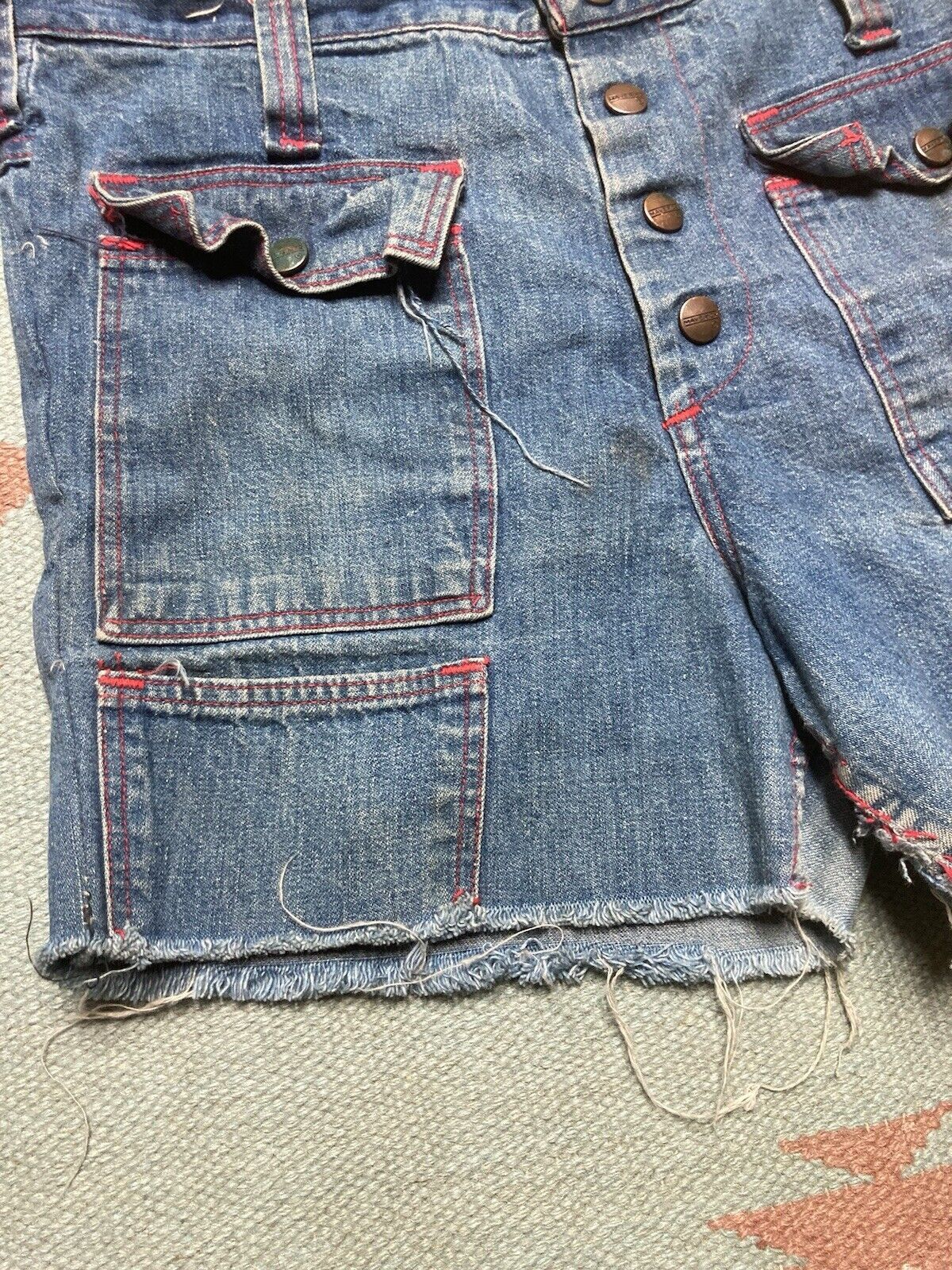 Vintage 70s cutoff jeans shorts daisy dukes maverick blue 13/14 30 Size 30" / US 8 / IT 44 - 4 Thumbnail