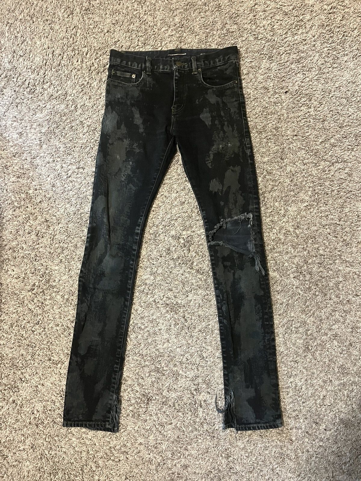 image of Hedi Slimane Fw13 Oil Stain Do2 Denim in Black, Men's (Size 28)