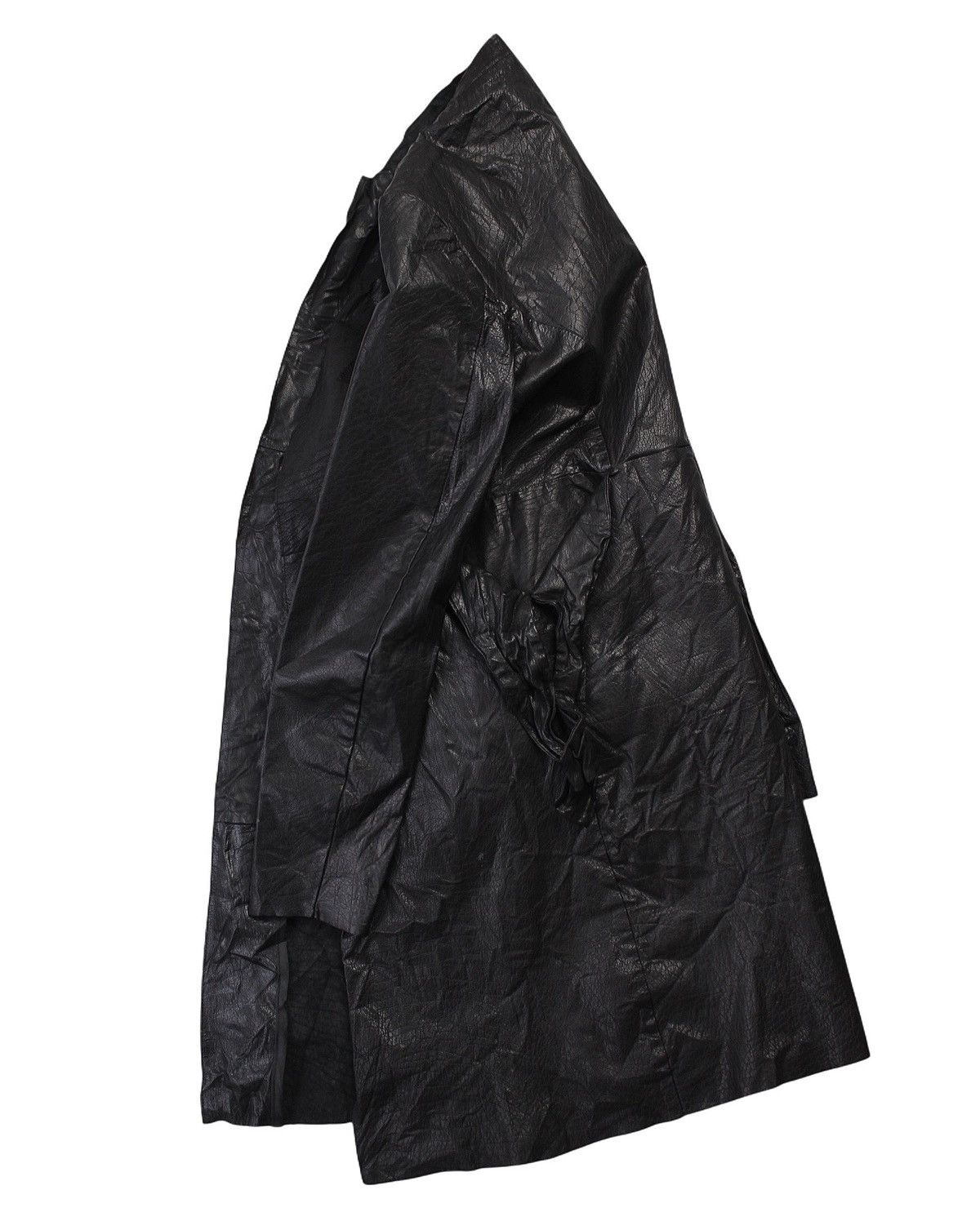 Marni SS2009 MARNI BLACK CRINKLED LEATHER COAT Size S / US 4 / IT 40 - 3 Thumbnail
