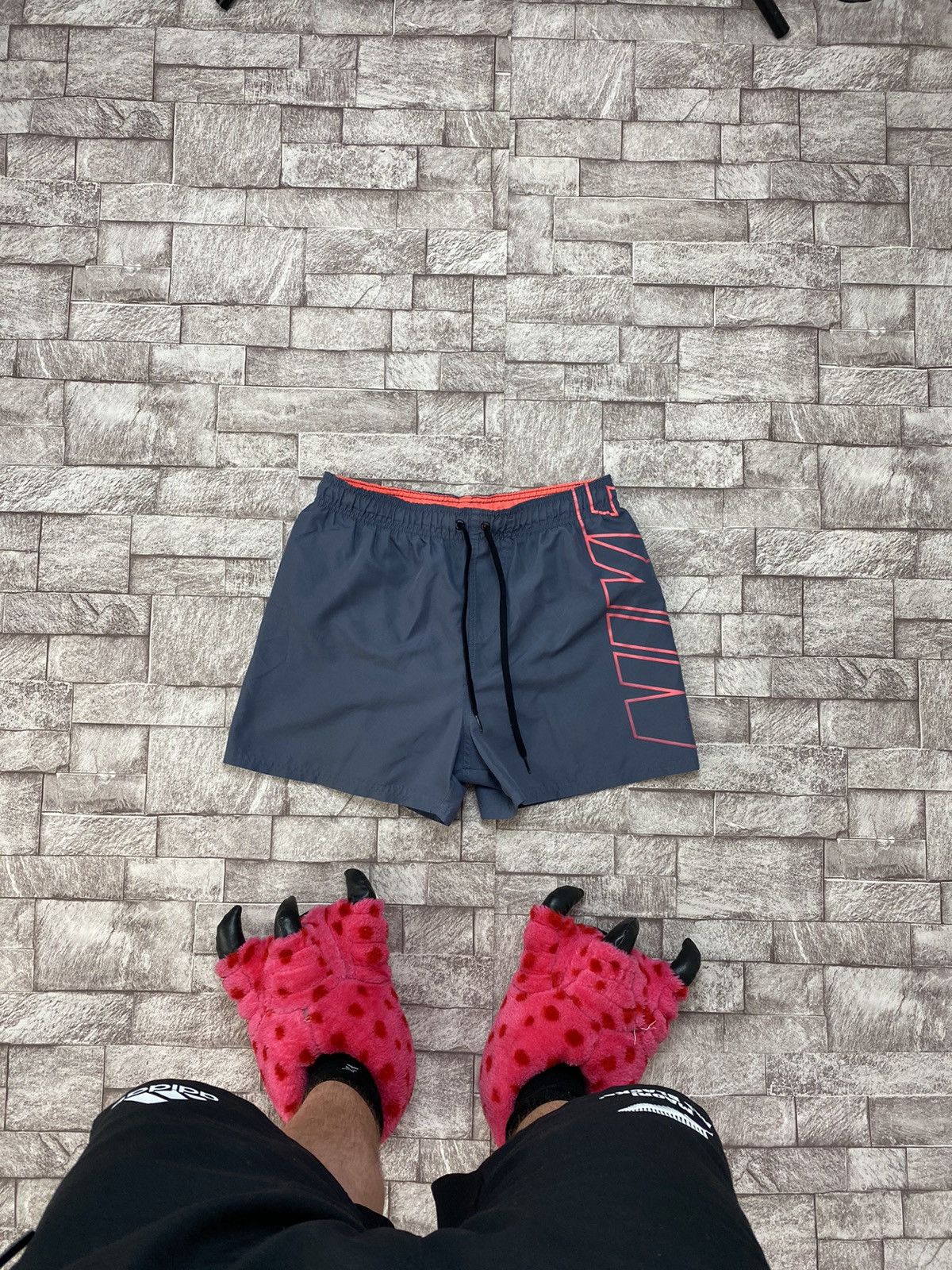 Nike × Vintage Vintage Y2K style shorts big logo swim M Size US 32 / EU 48 - 1 Thumbnail