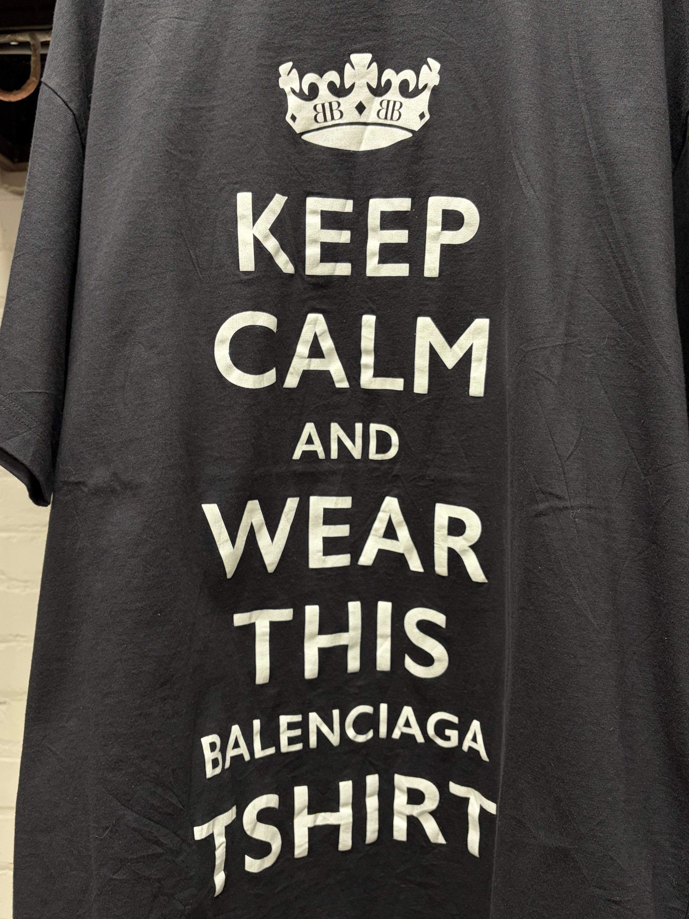 Balenciaga SS2025 Balenciaga ‘Keep Calm’ Parody Oversized Black Slogan T-Shirt Size US L / EU 52-54 / 3 - 2 Thumbnail