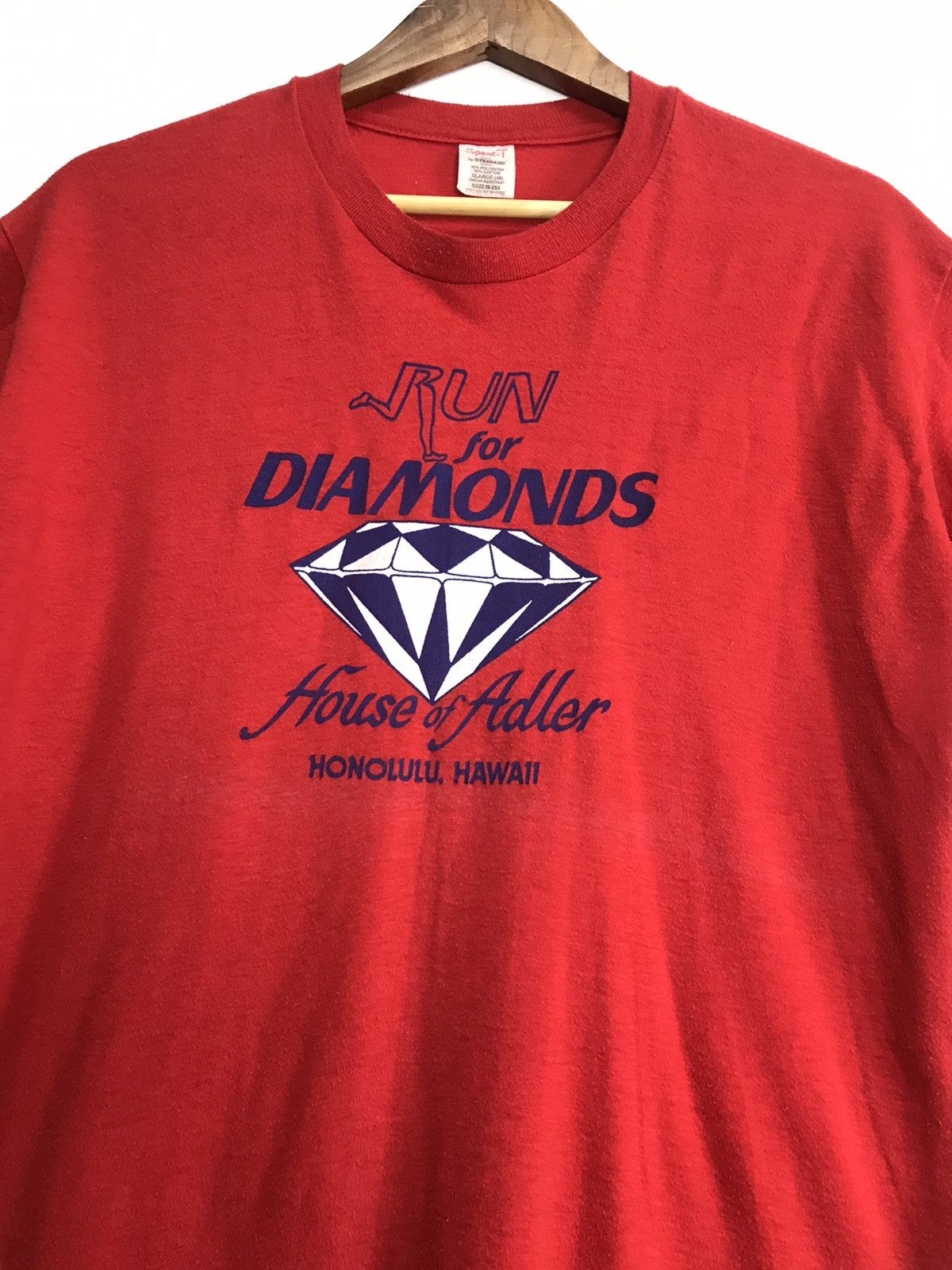 Vintage Vintage 80s Run for Diamonds tee Size US XL / EU 56 / 4 - 6 Thumbnail