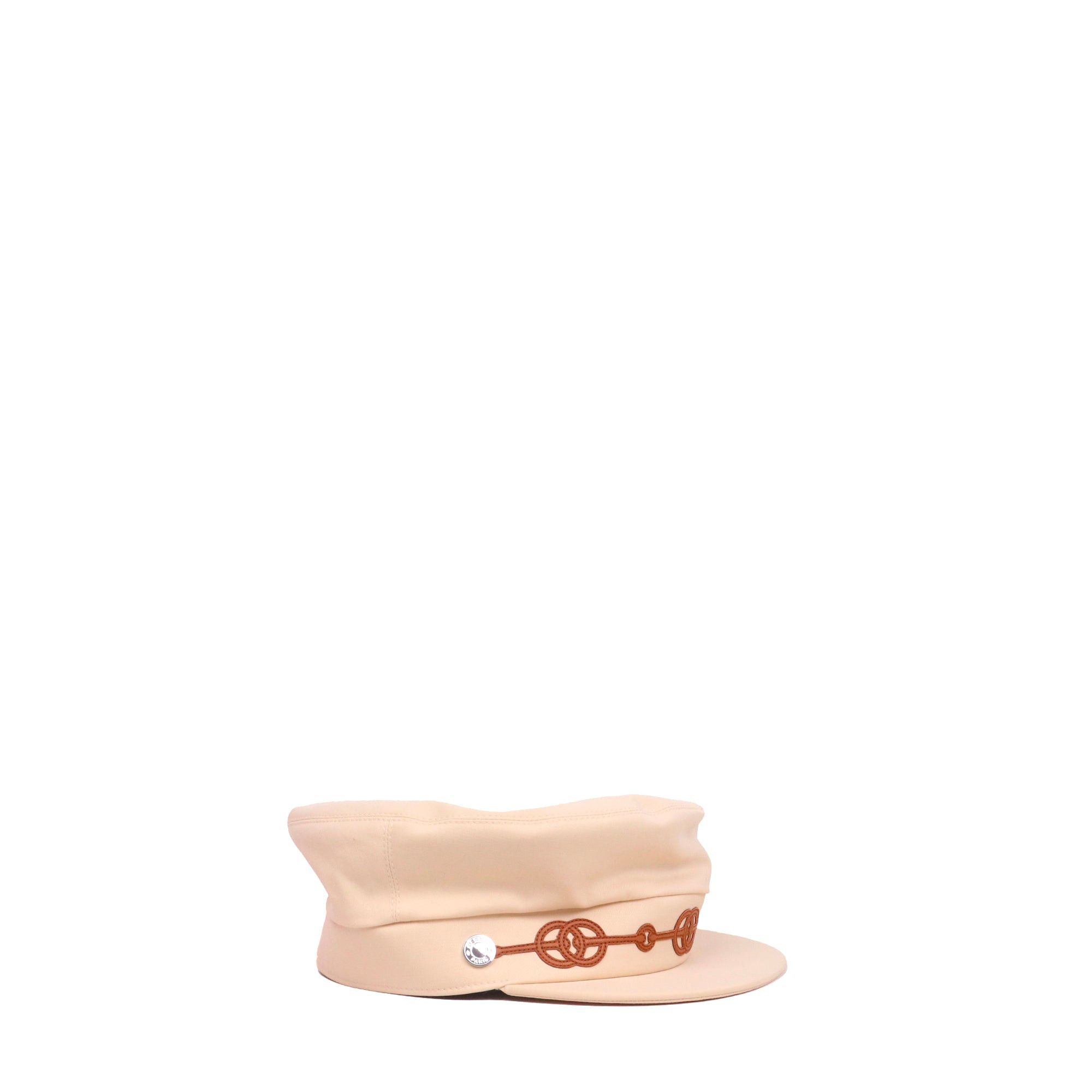 Hermes HERMÈS - Cabourg Cliquetis Hermès cap in cream white cotton (T59) Size ONE SIZE - 1 Thumbnail