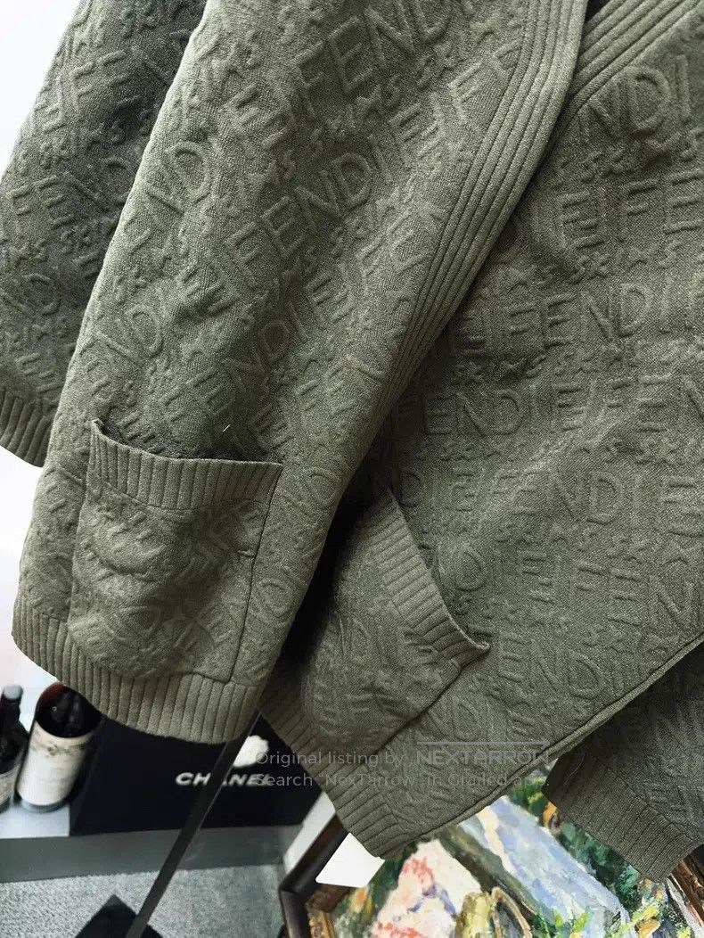 Fendi Fendi Vintage Green Relief Double F Logo Knit Cardigan Coa Size XXS / US 00 / IT 34 - 4 Thumbnail