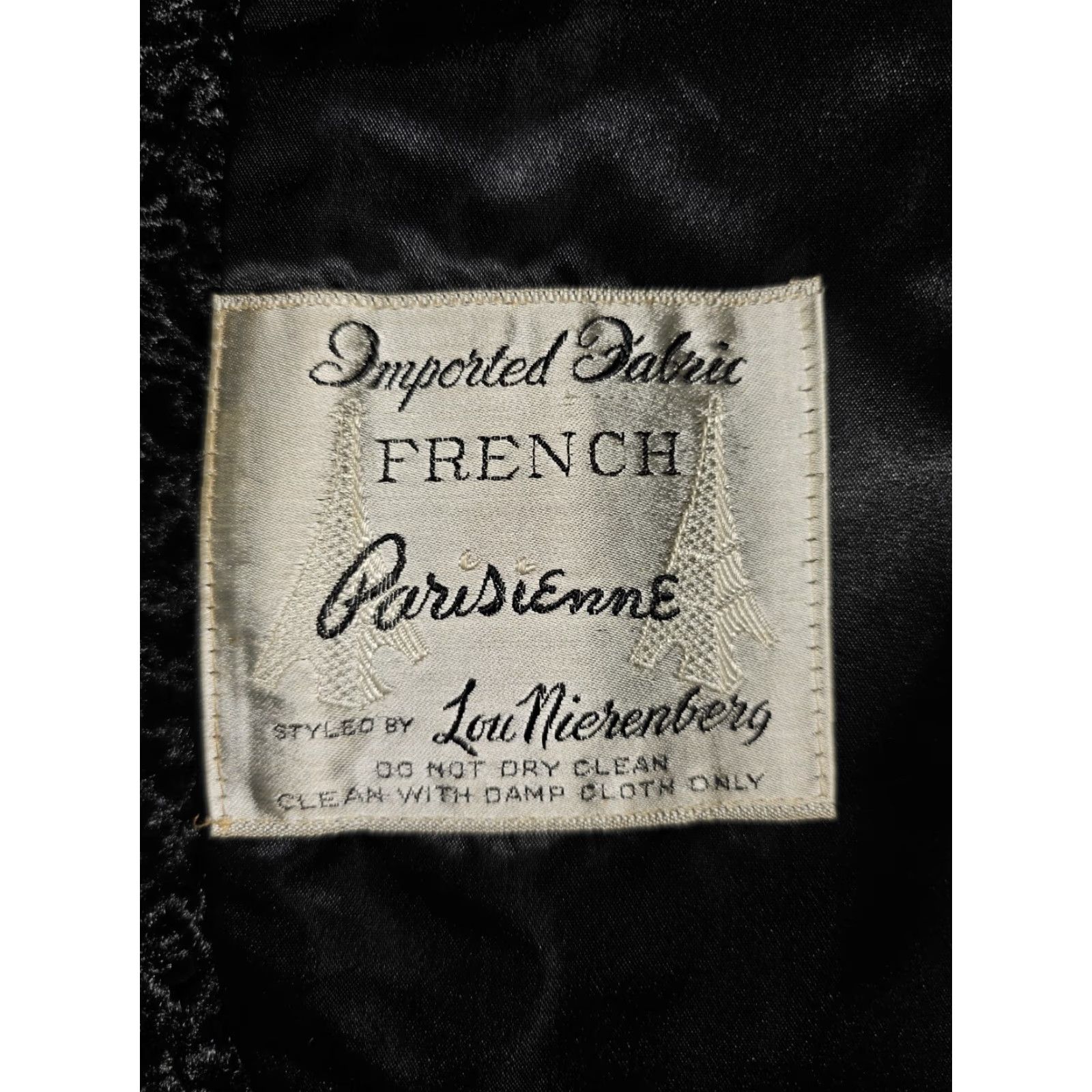 Vintage VINTAGE Lou Nierenberg Parisienne Black Brocade Fur Collared Overcoat Coat L/XL Adults Mens Womens 1960s Swing Cocktail fur Mink Button Up Size L / US 10 / IT 46 - 6 Thumbnail