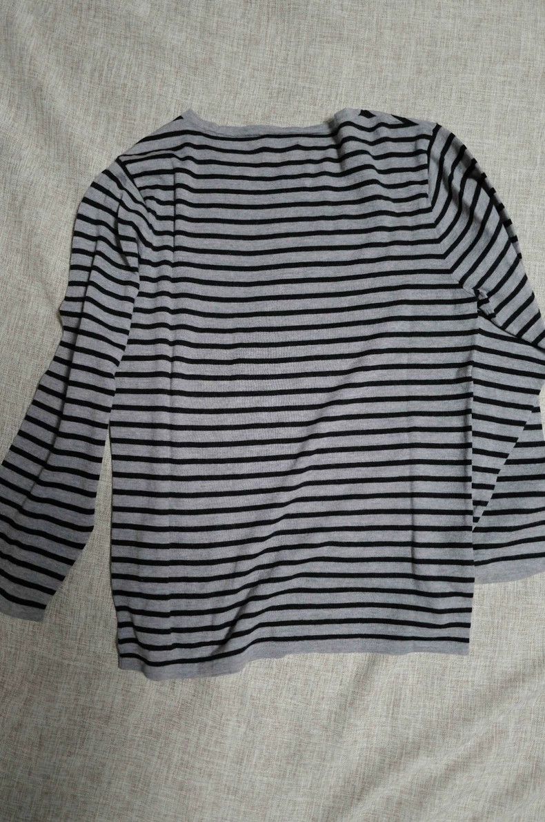 Saint Laurent Paris Saint Laurent Paris Black-gray striped nine-point sleeve M Size S / US 4 / IT 40 - 2 Thumbnail