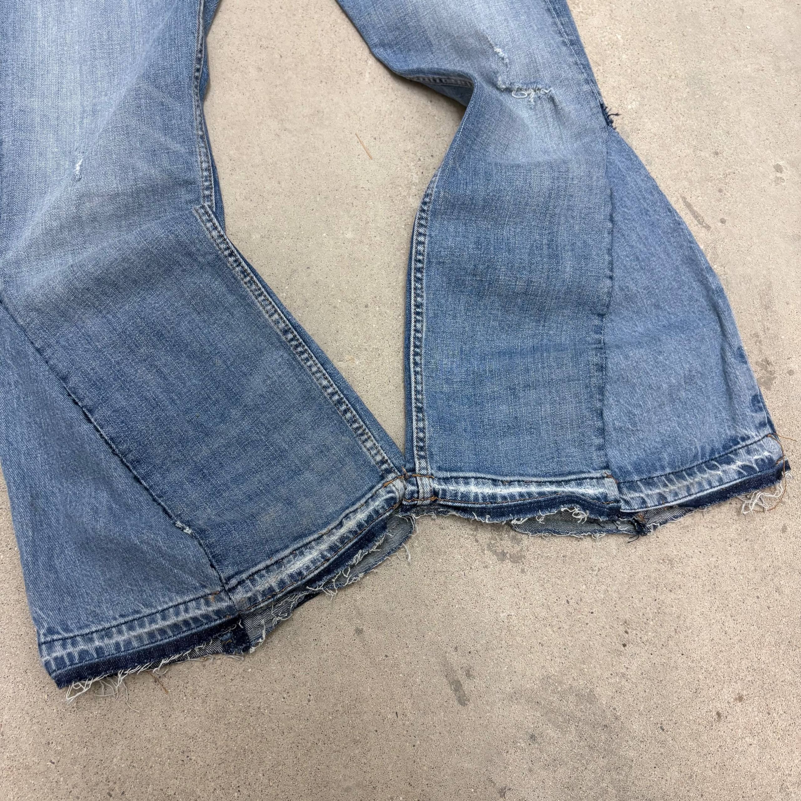 Japanese Brand rare flared blue handmade streetwear jeans Size US 31 - 4 Thumbnail