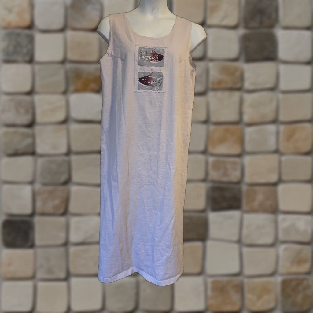 Vintage VINTAGE 90s Cactus California Light Purple Fish Applique Maxi Dress L Womens Size L / US 10 / IT 46 - 1 Thumbnail
