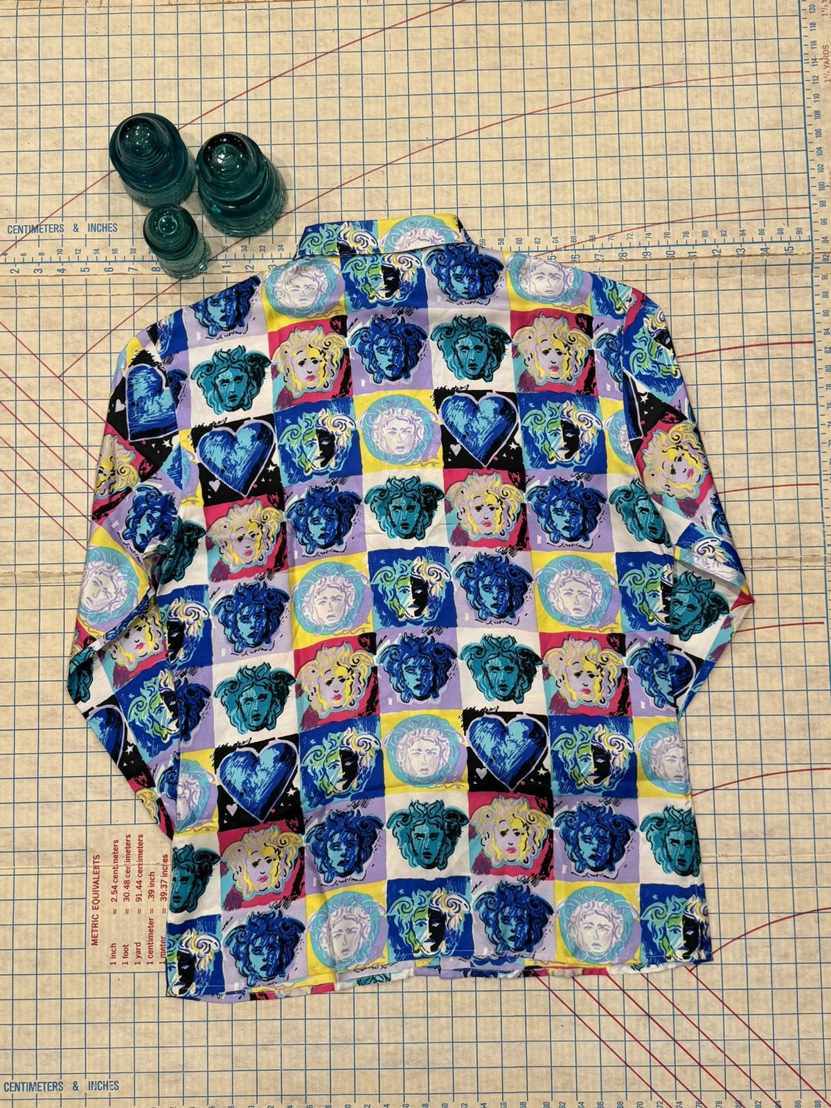 Versace Vintage Gianni Versace Warhol Style Silk Button Up Shirt Med Size US M / EU 48-50 / 2 - 10 Thumbnail
