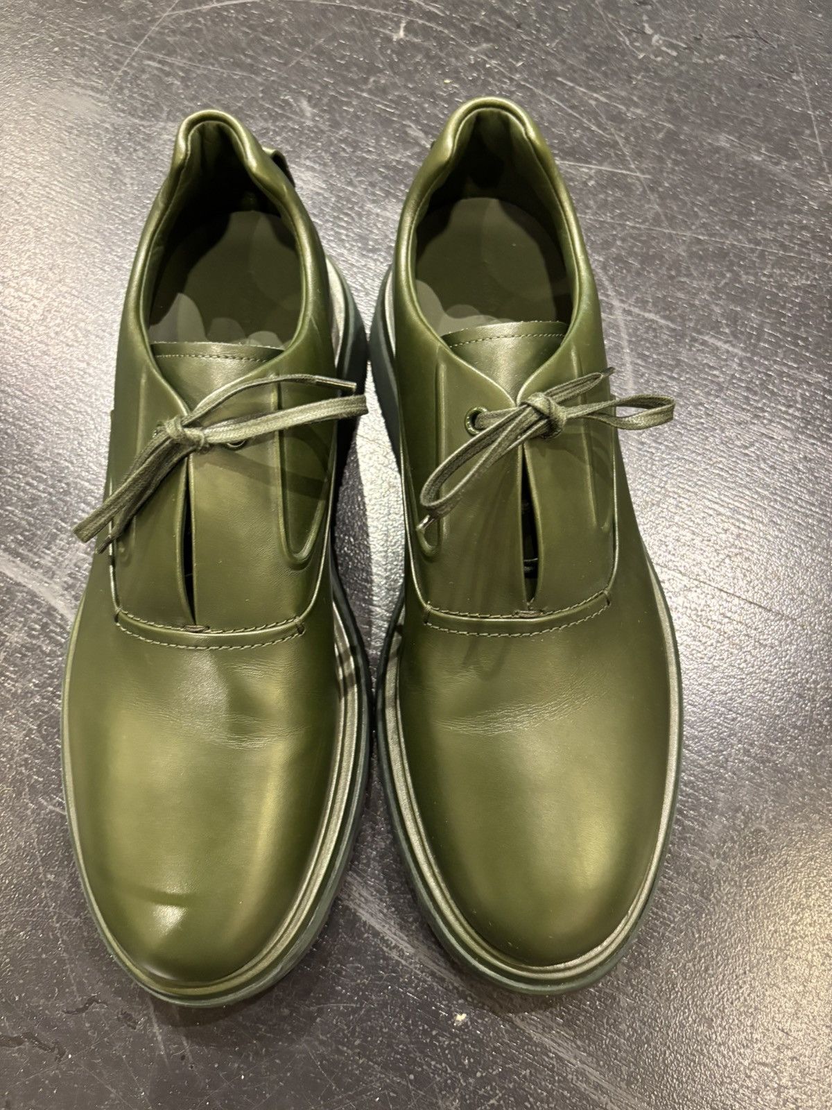 Giorgio Armani Giorgio Armani Leather Single Eyelet Leather Derbies Size US 9.5 / EU 42-43 - 4 Thumbnail