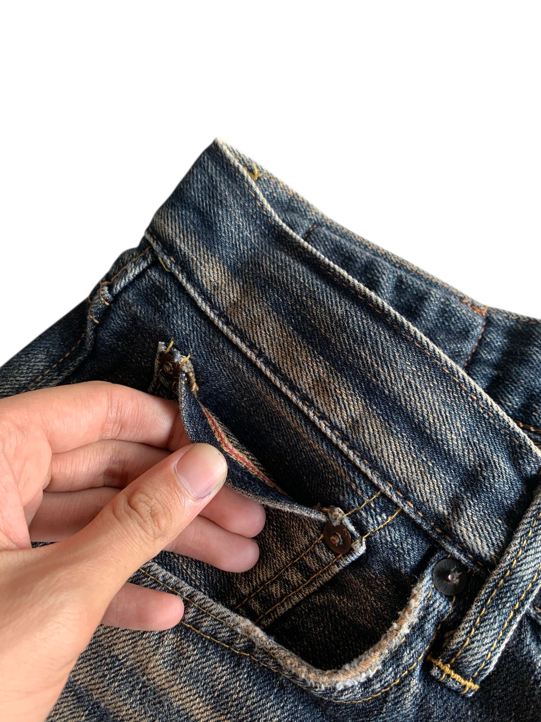Edwin VINTAGE EDWIN 505Z BAGGY SELVEDGE RUSTY DISTRESSED DENIM Size US 36 / EU 52 - 12 Thumbnail