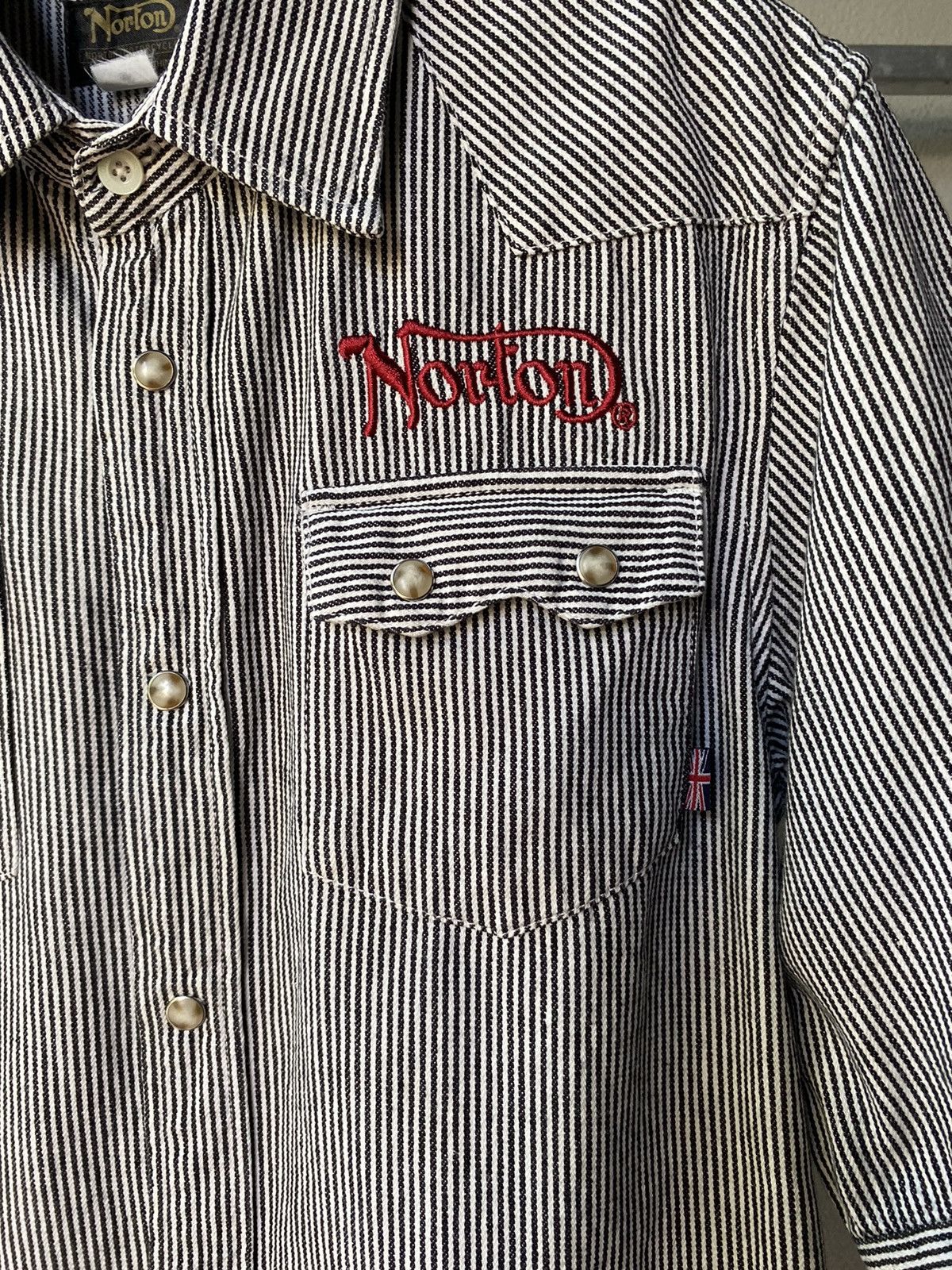 Norton Norton stripped embroidery shirt Size US M / EU 48-50 / 2 - 4 Thumbnail