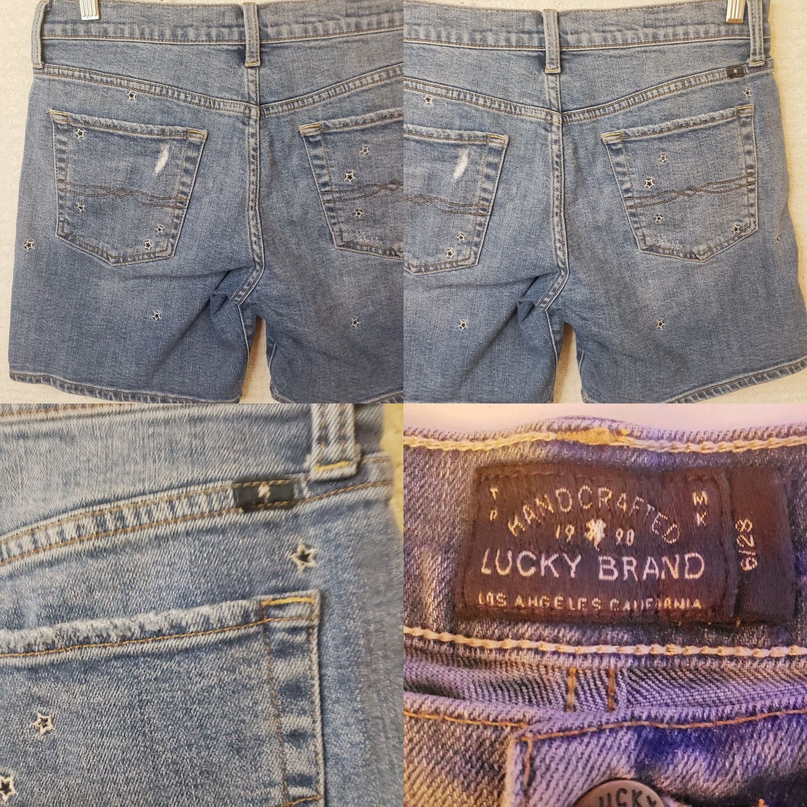Lucky Brand Lucky Brand Womens Denim Shorts Boyfriend Distressed Size 6/28 Blue 5-Pocket Zip Front Denim Short Size 28" / US 6 / IT 42 - 8 Thumbnail