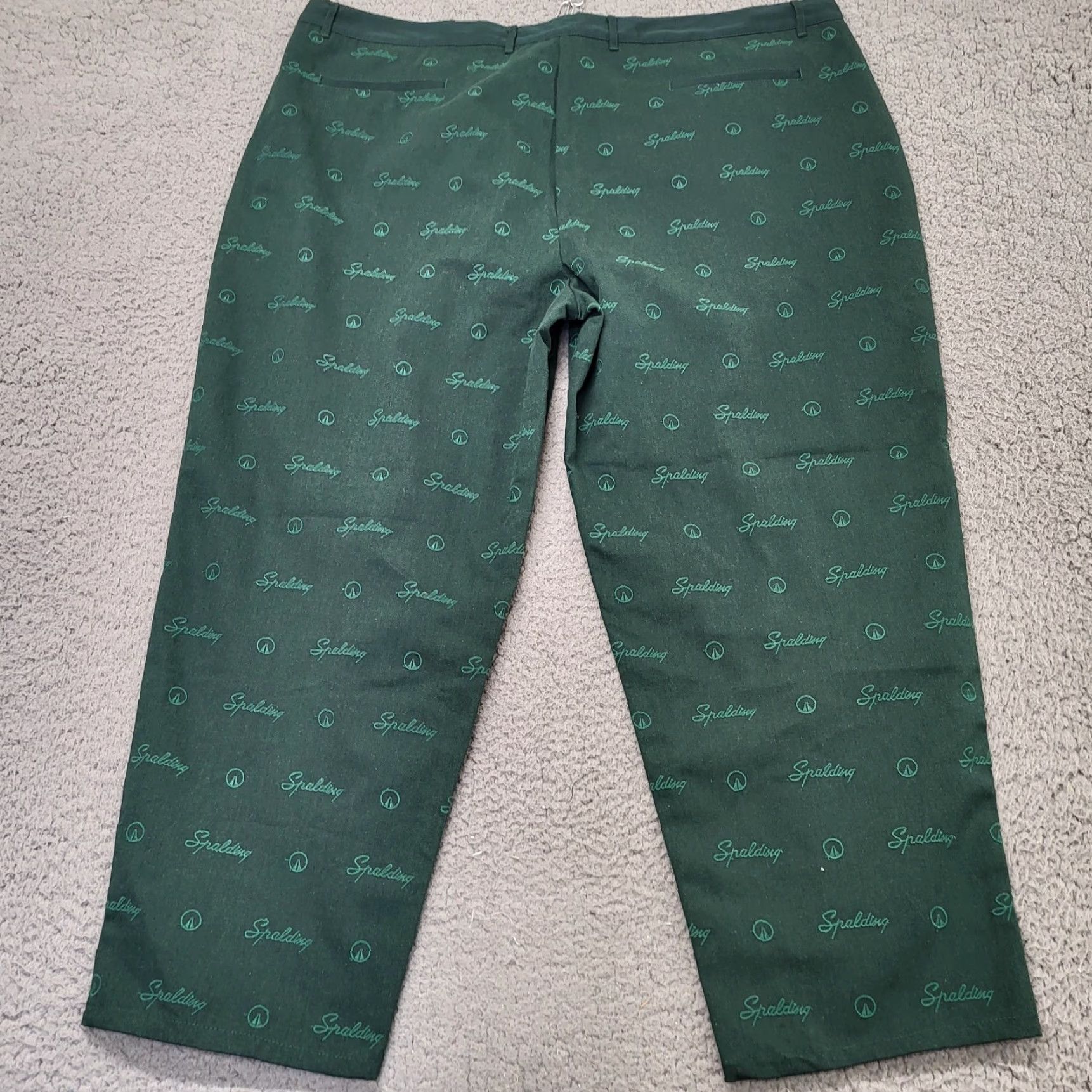 Spalding VINTAGESpalding UNKNWN Pants Men's XXL GREEN All Over Print Trousers, Walk/Golf, Chino, Regular, 26in Inseam, Button, Denim-Style? Size US 39 - 3 Thumbnail