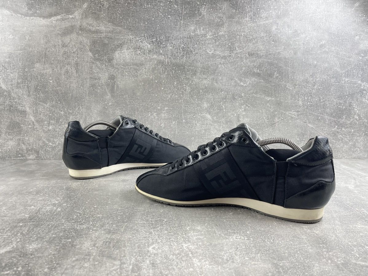 Fendi Fendi Vintage 90s Zucca Nylon Leather Black Low Top Sneakers Size US 11 / EU 44 - 5 Thumbnail