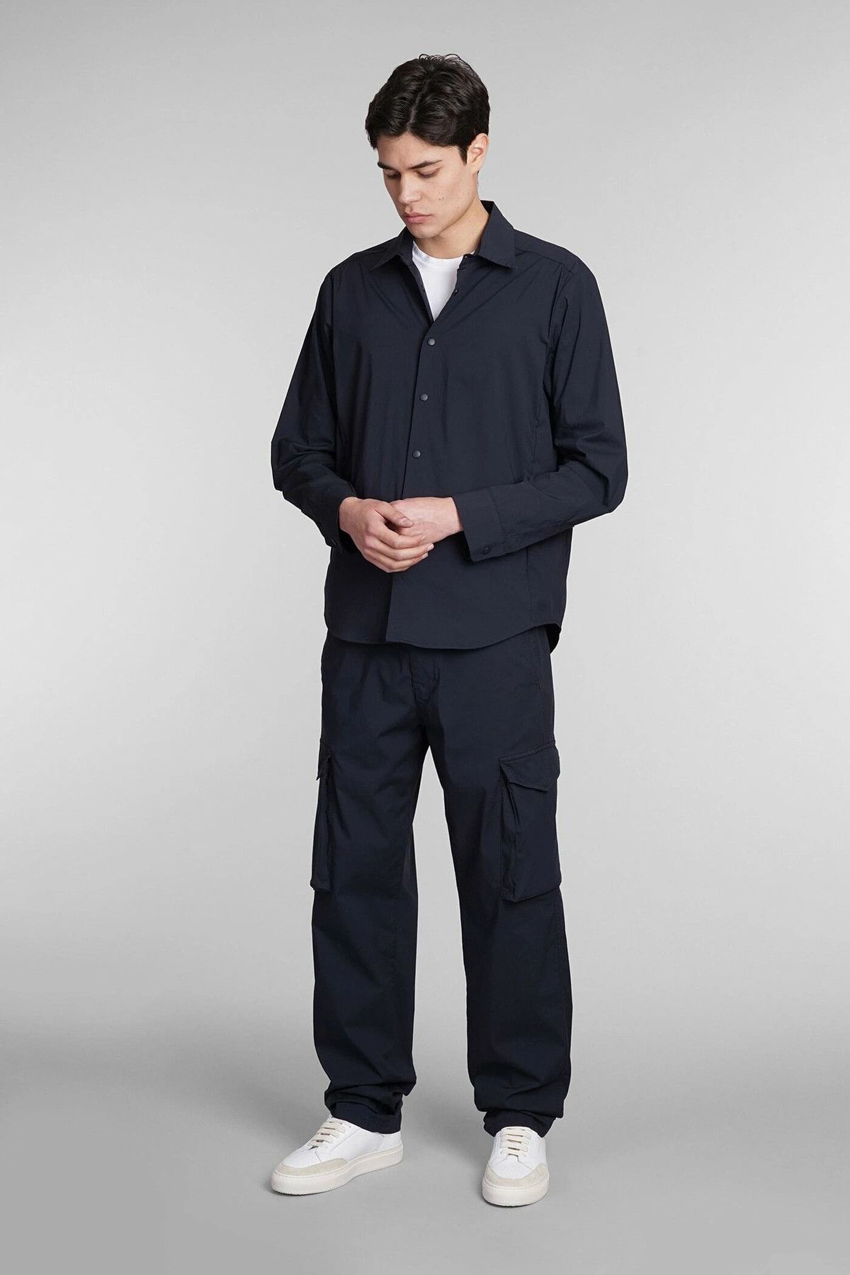 Aspesi ASPESI Arch solid blue cotton blend shirt Medium Size US M / EU 48-50 / 2 - 3 Thumbnail