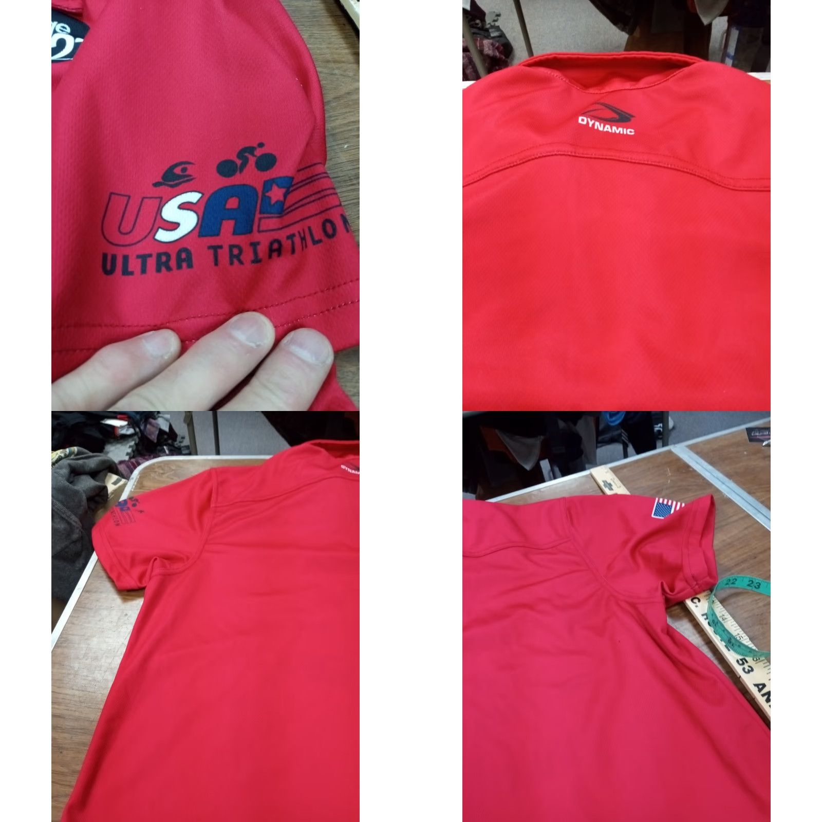 Vintage USA Fast Dry Shirt Polo Red XL CrossFit Running USA Theme Men Short Sleeve Collered Loco Sponsor Ultra Triathlon D3 Size US XL / EU 56 / 4 - 8 Thumbnail