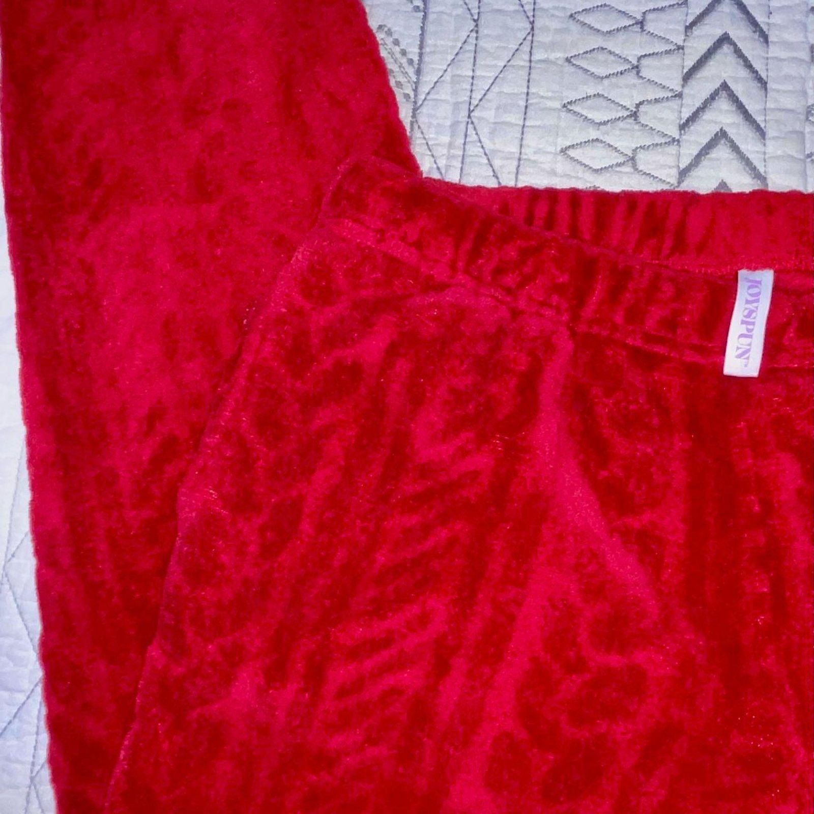 Other Joyspun Red Velour "Joyful" Pajama Set Size ONE SIZE - 7 Thumbnail
