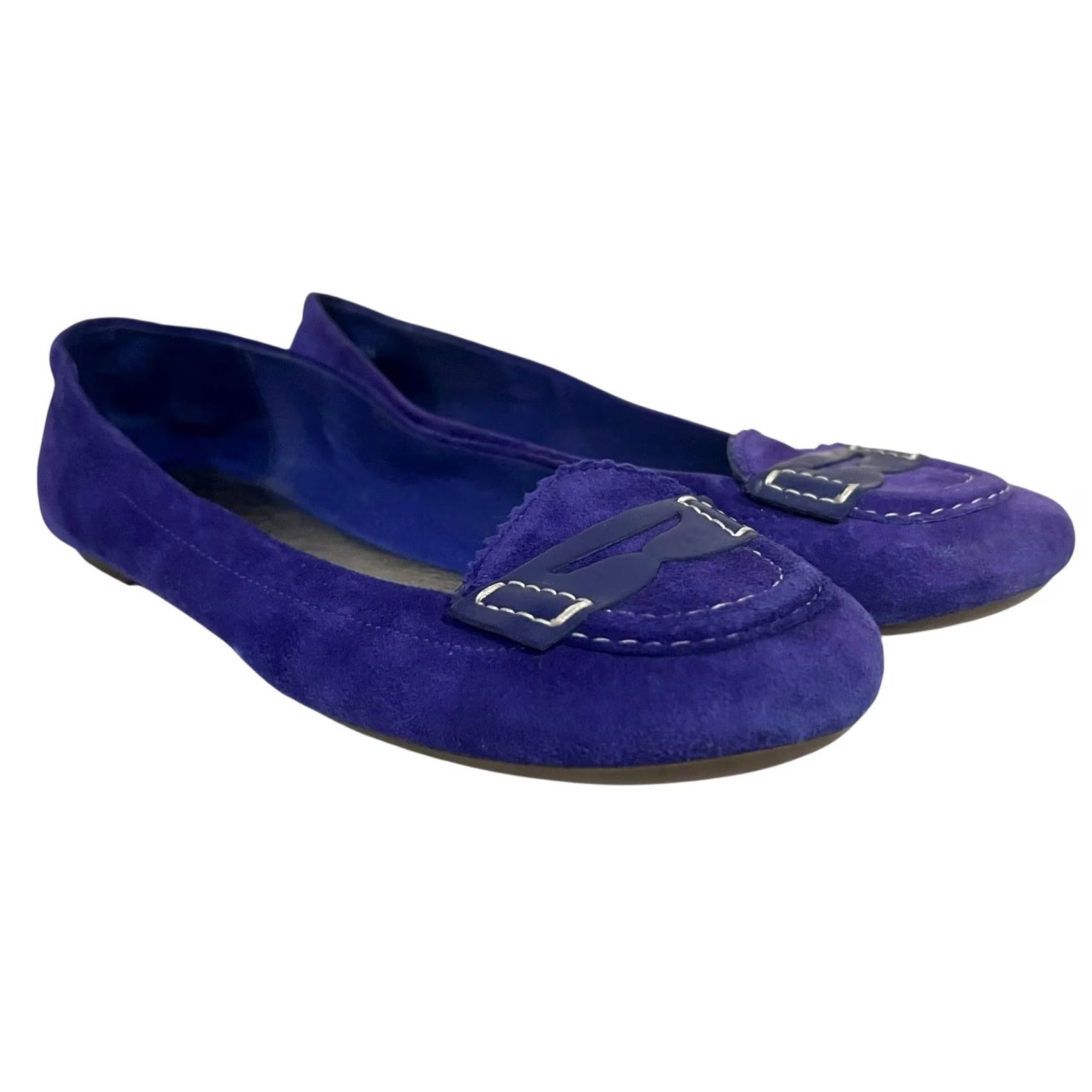 Sperry VINTAGE Sperry Ballet Flats Brooks Vivid Spectral Blue Suede Slip On 7.5 Womens Flat Casual Business Party/Cocktail Size US 8 / IT 38 - 5 Thumbnail
