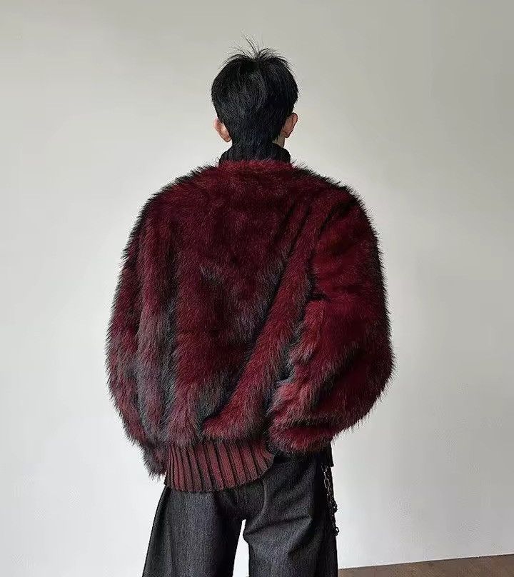 Other Avant Garde Black & Red Warm Fur Fluffy Sweater Jacket Y2k Size US L / EU 52-54 / 3 - 7 Thumbnail