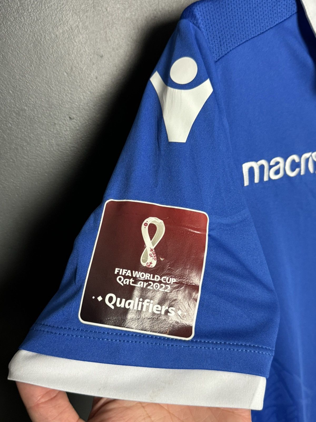 Macron Liechtenstein 18/19 Home Match Worn Football Jersey T-Shirt Size US M / EU 48-50 / 2 - 5 Thumbnail