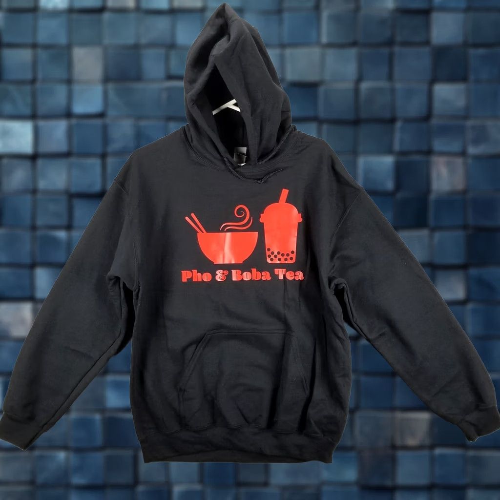 Gildan Gildan Hoodie Mens Adult Medium Pho & Bobba Tea Hooded Zip Graphic Print Video Game Black Winter Seasonal Pullover Sports Casual Shirt Size US M / EU 48-50 / 2 - 1 Thumbnail