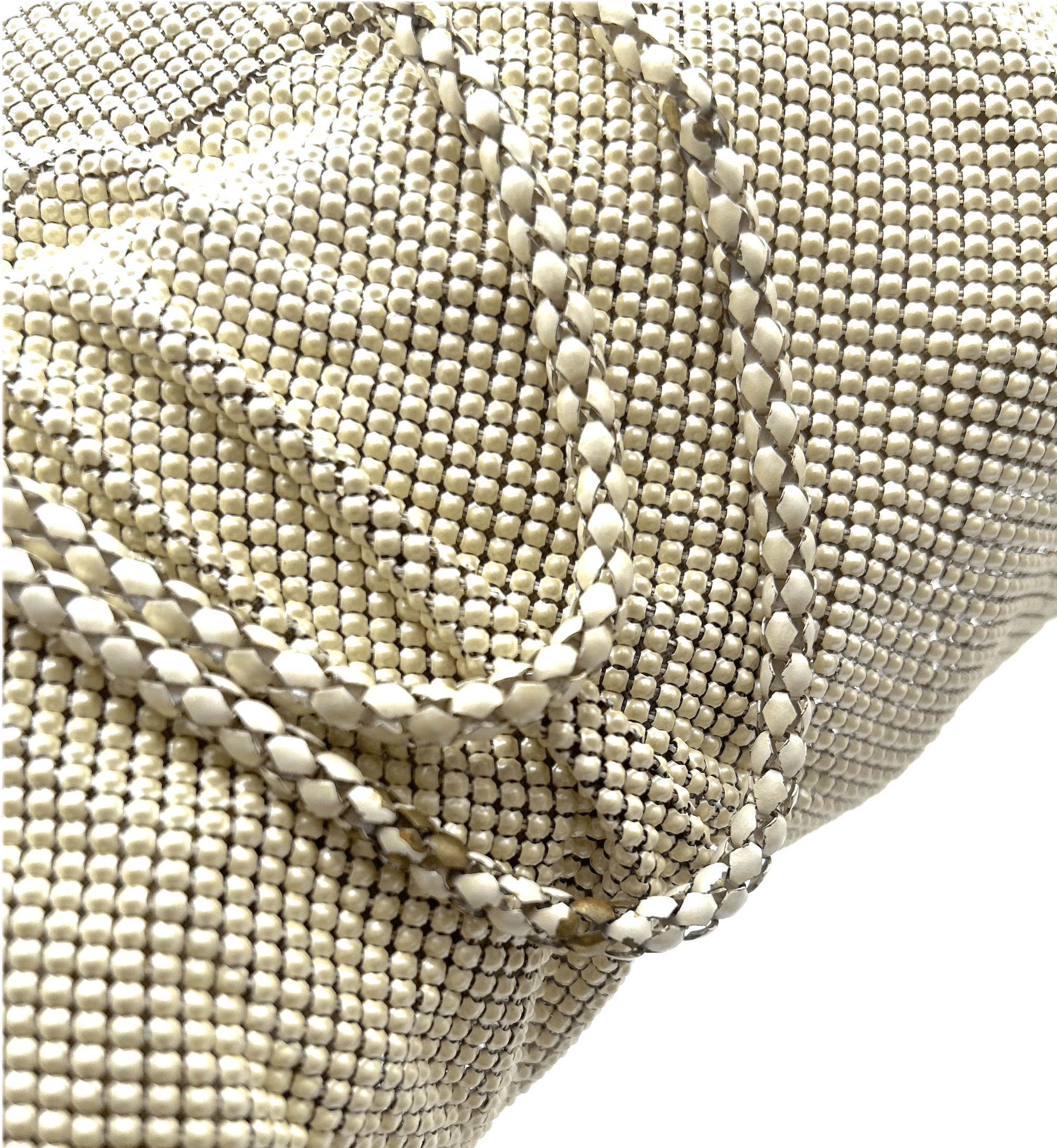 Vintage 1950's Whiting and Davis Cream Mesh Handbag Size ONE SIZE - 2 Thumbnail