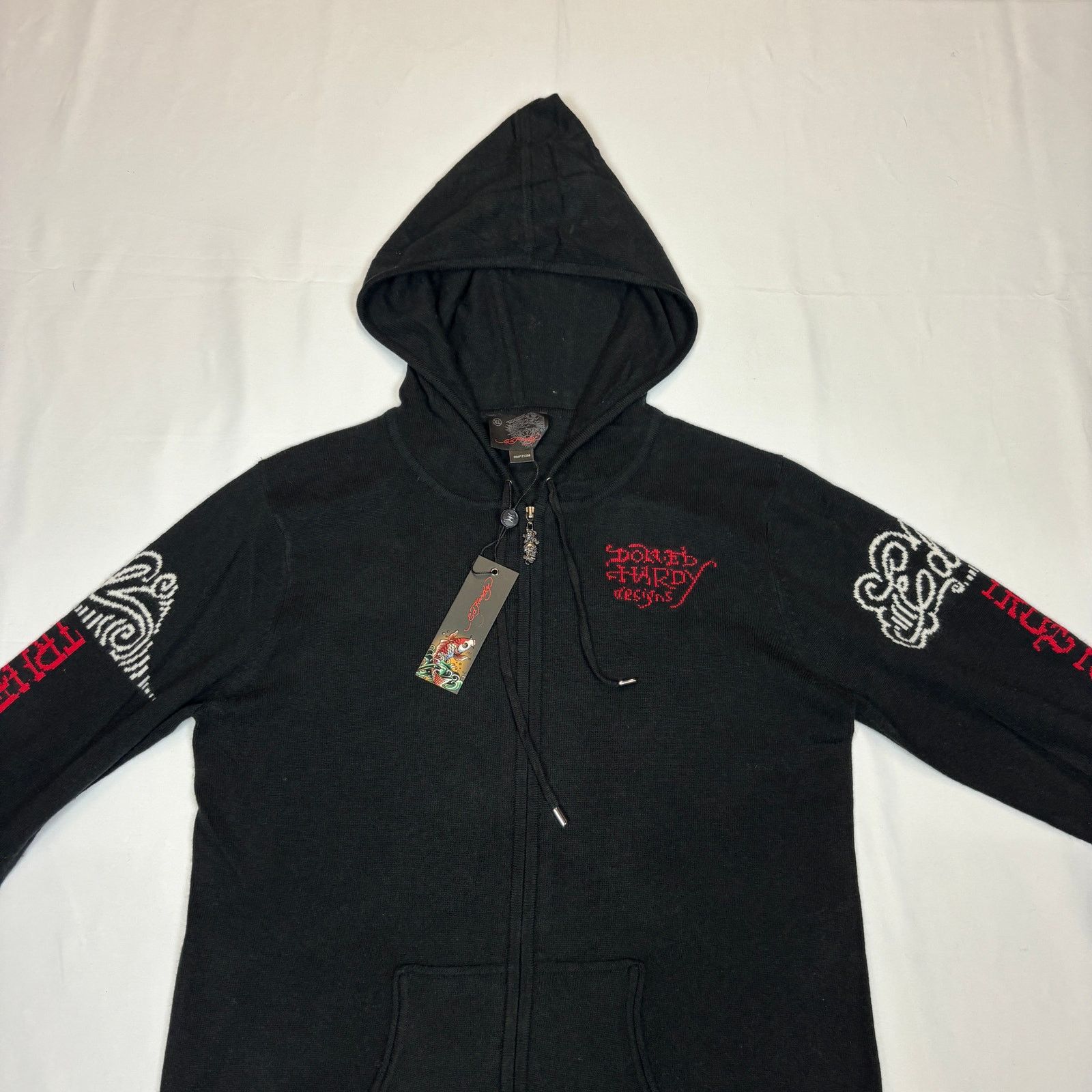 Ed Hardy NWT Ed Hardy Full Zip Lambswool Angora Sweater Hoodie XL Size US XL / EU 56 / 4 - 3 Thumbnail