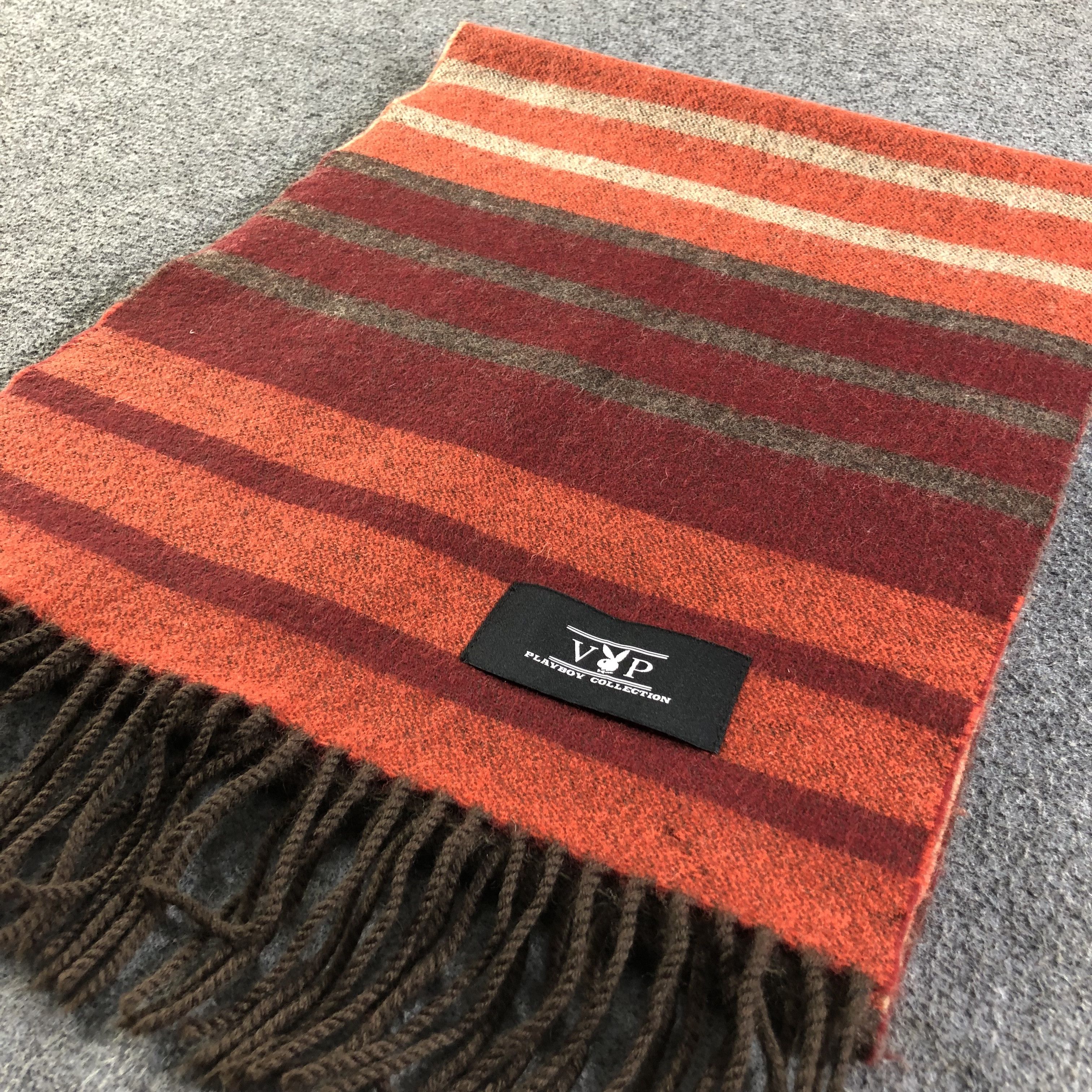 Playboy Playboy Striped Wool Scarf Muffler Neckwear V2086 Size ONE SIZE - 4 Thumbnail