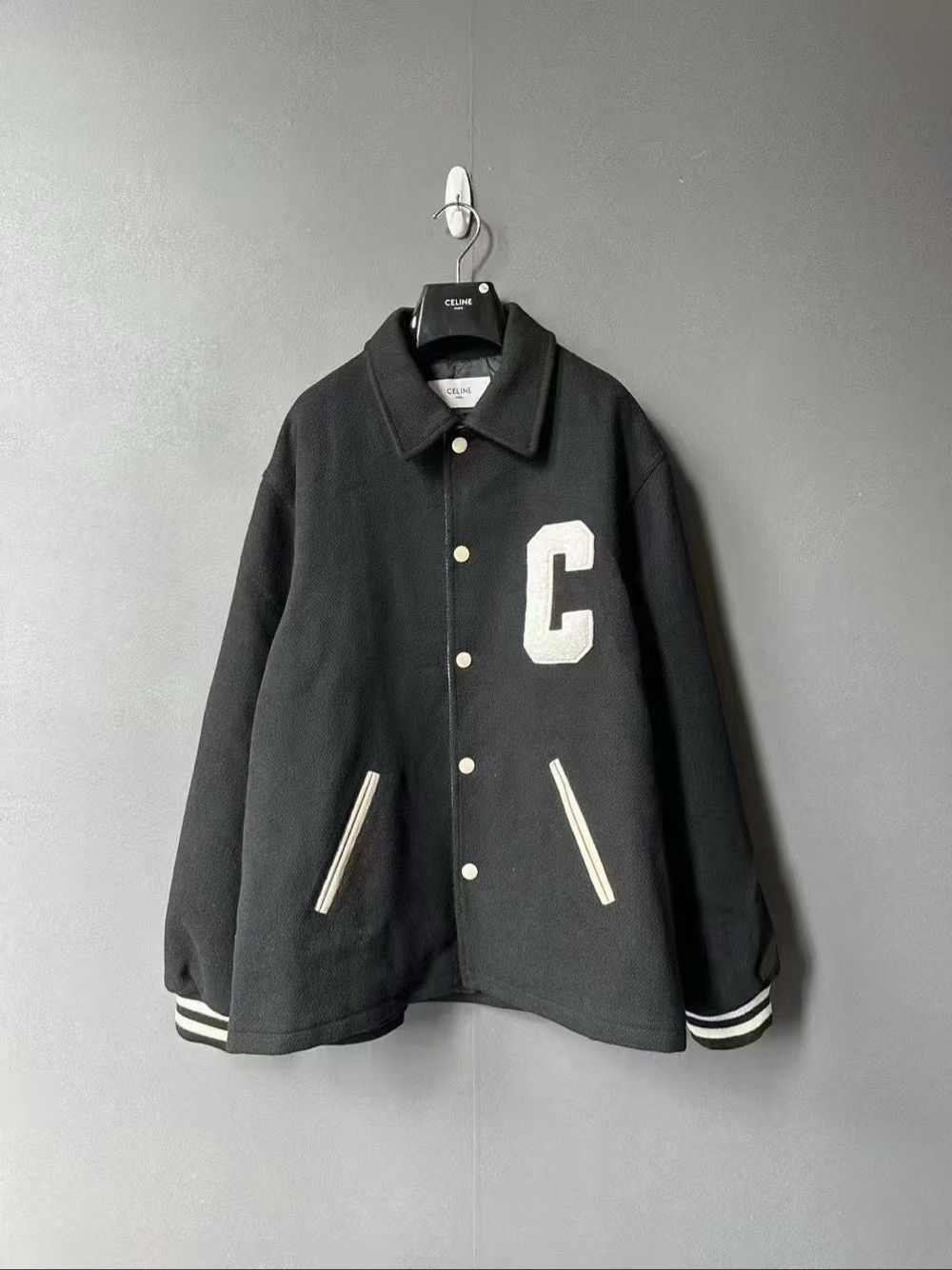 Celine Celine Logo Wool Blend Jacket Size M Size US M / EU 48-50 / 2 - 1 Thumbnail