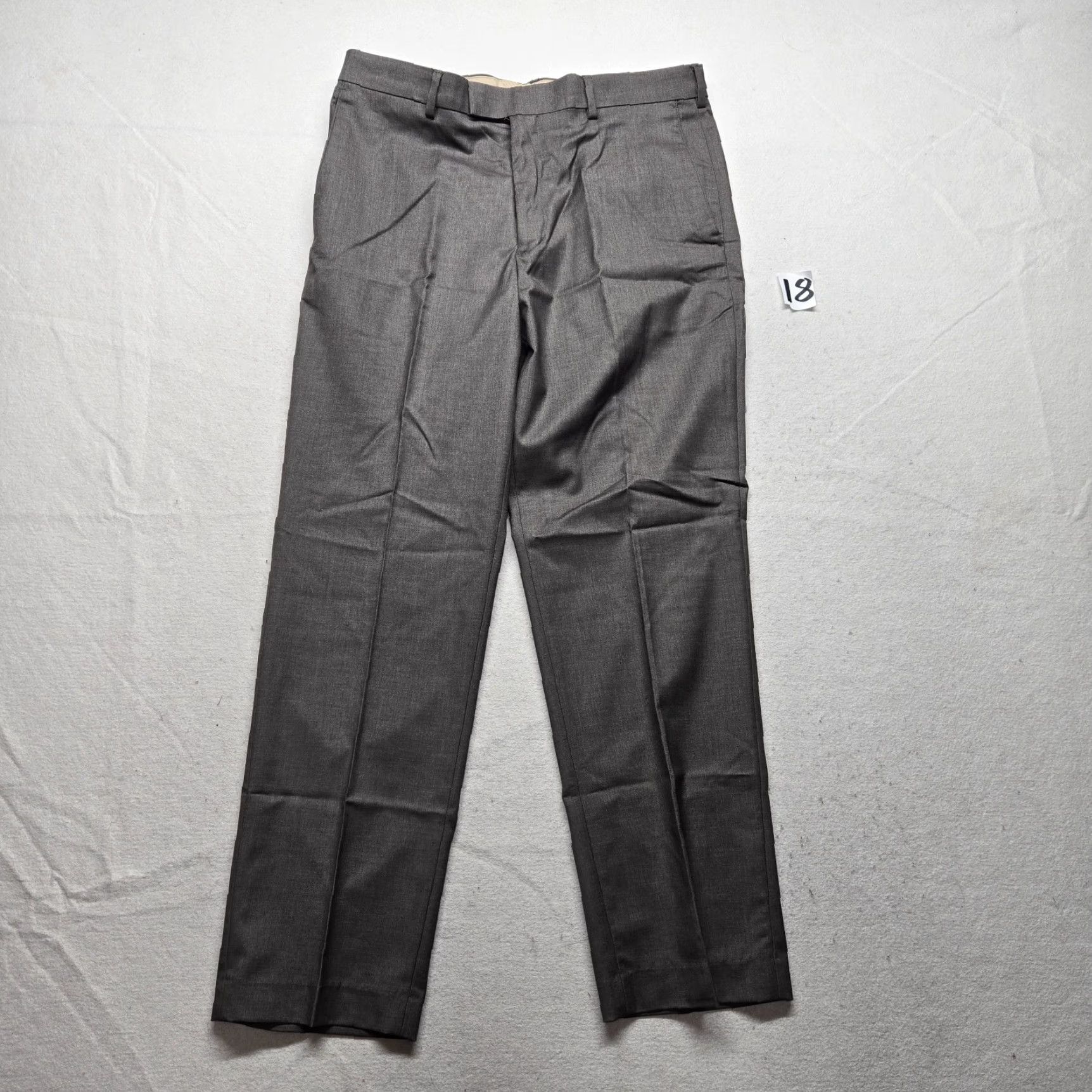 Savane Savane Mens Dress Pants Flat Front Gray Polyester 34 x 30 Adult Regular Straight Size US 34 / EU 50 - 2 Thumbnail