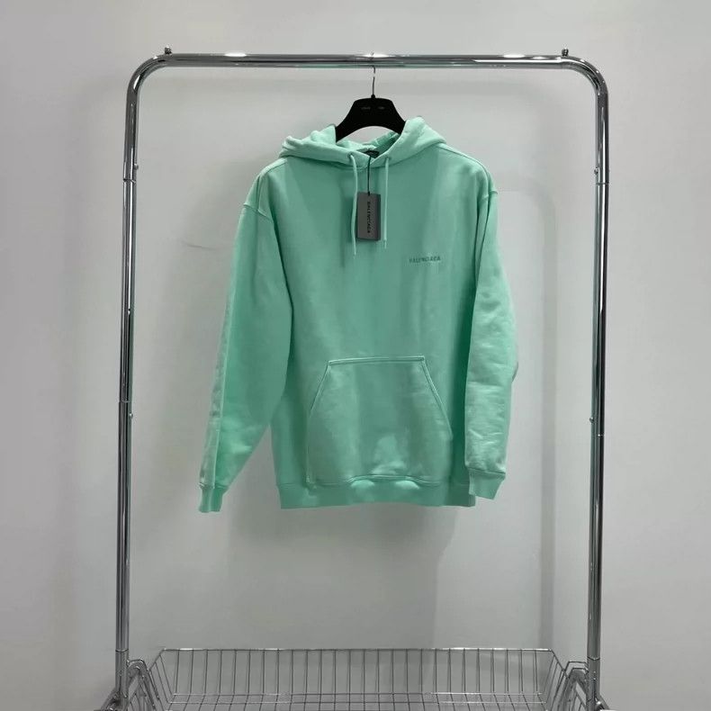 Balenciaga Balenciaga Mint Green Reversible Embroidered Hoodie Size US S / EU 44-46 / 1 - 1 Thumbnail