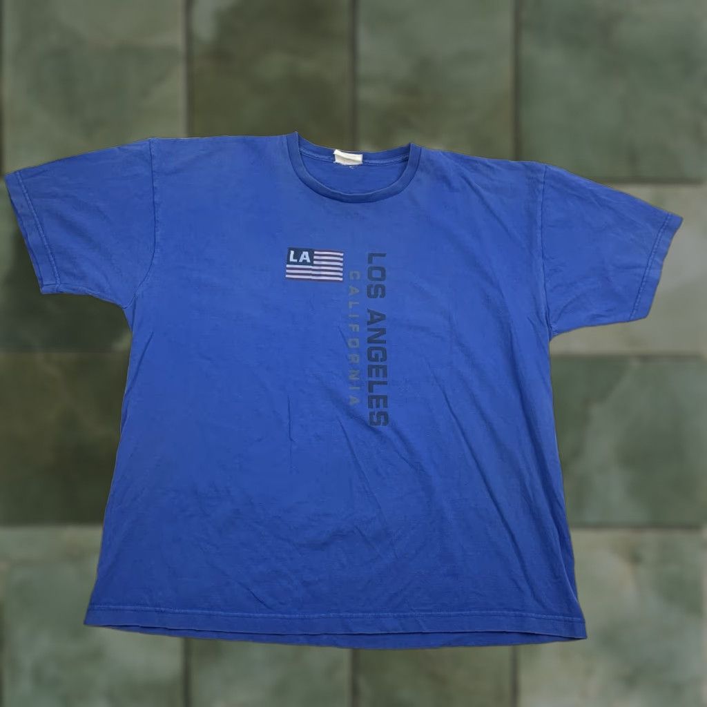Vintage VINTAGE Los Angeles Sport T Shirt Adult XL Blue Logo Sport Style LA Sport Polo Logo Shirt Mens 90s Sports Mens Size US XL / EU 56 / 4 - 1 Thumbnail