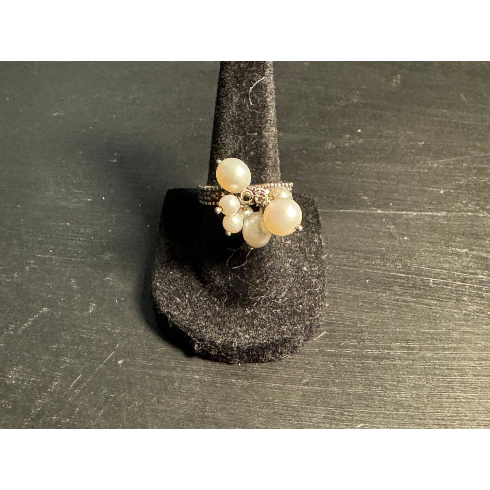 Other Sterling Judith Jack Marcasites Cha Cha Real Pearls Ring Size ONE SIZE - 1 Thumbnail