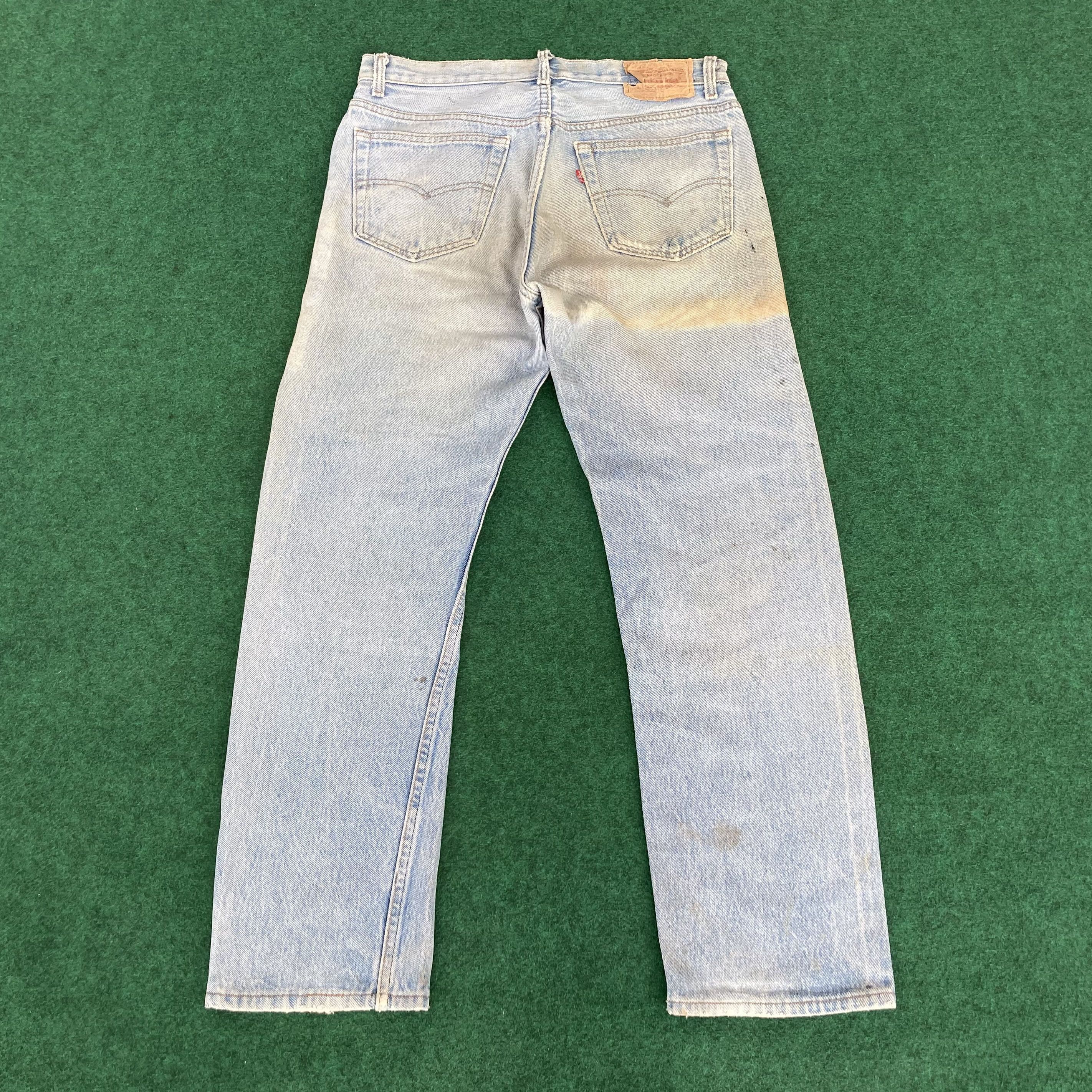 Levi's × Vintage Vtg Levis 501 Faded Stains Ripped Jeans Sz 31 Denim Jeans Size US 31 - 15 Thumbnail