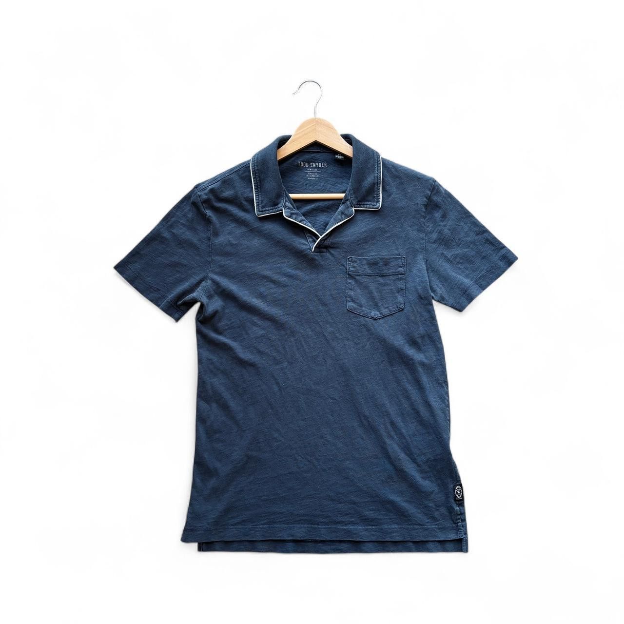 Todd Snyder Todd Snyder navy Made in LA Tipped Montauk Polo Shirt XS Size US XS / EU 42 / 0 - 1 Thumbnail