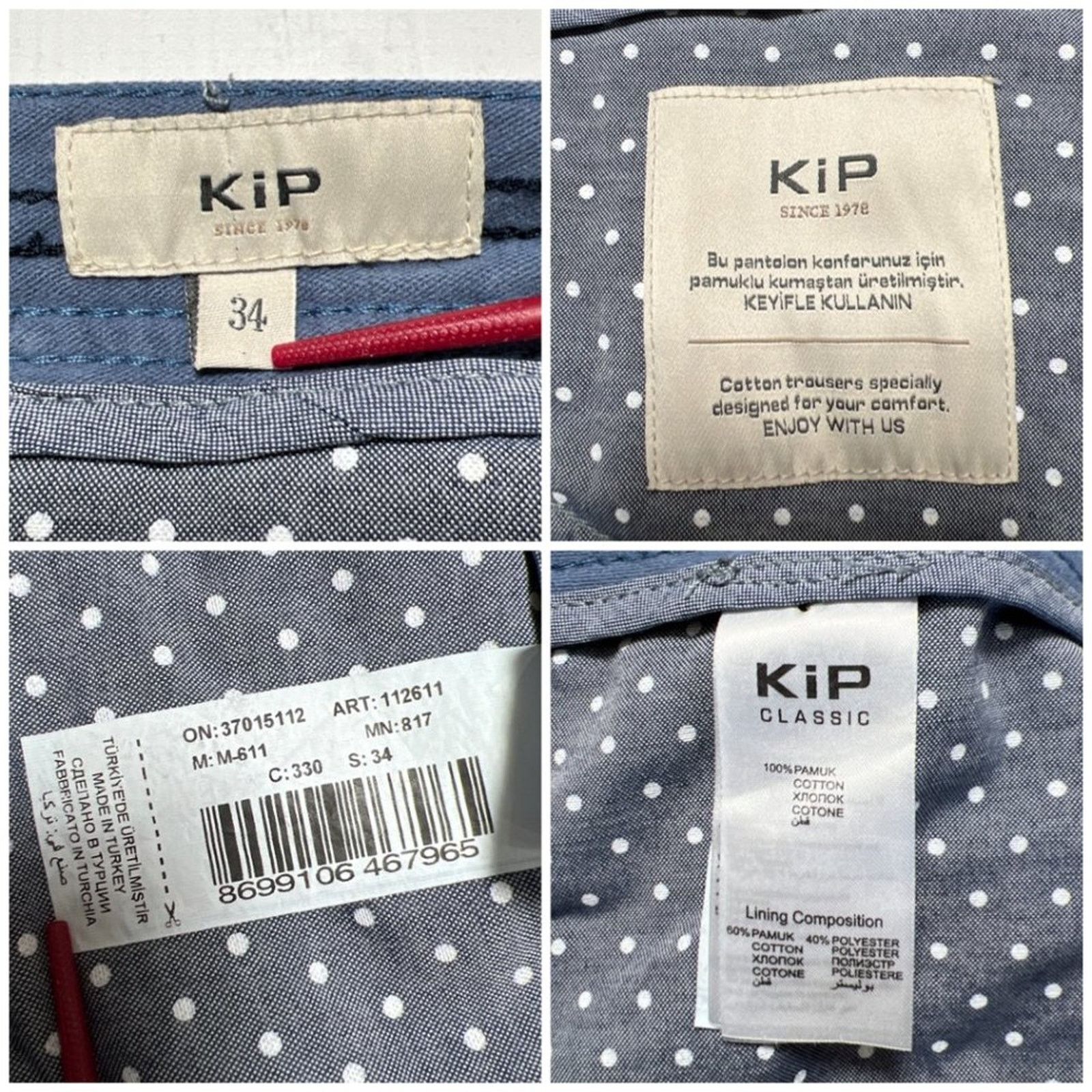 Other KiP Blue Terry Velour Trousers Size 34 Lounge Pants Size US 34 / EU 50 - 3 Thumbnail
