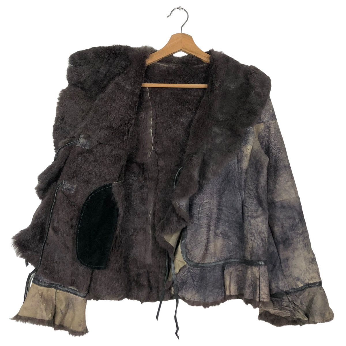 Japanese Brand 🔥VINTAGE LEATHER JACKET PATCHWORK CONCERTINA MINK FUR Size M / US 6-8 / IT 42-44 - 9 Thumbnail