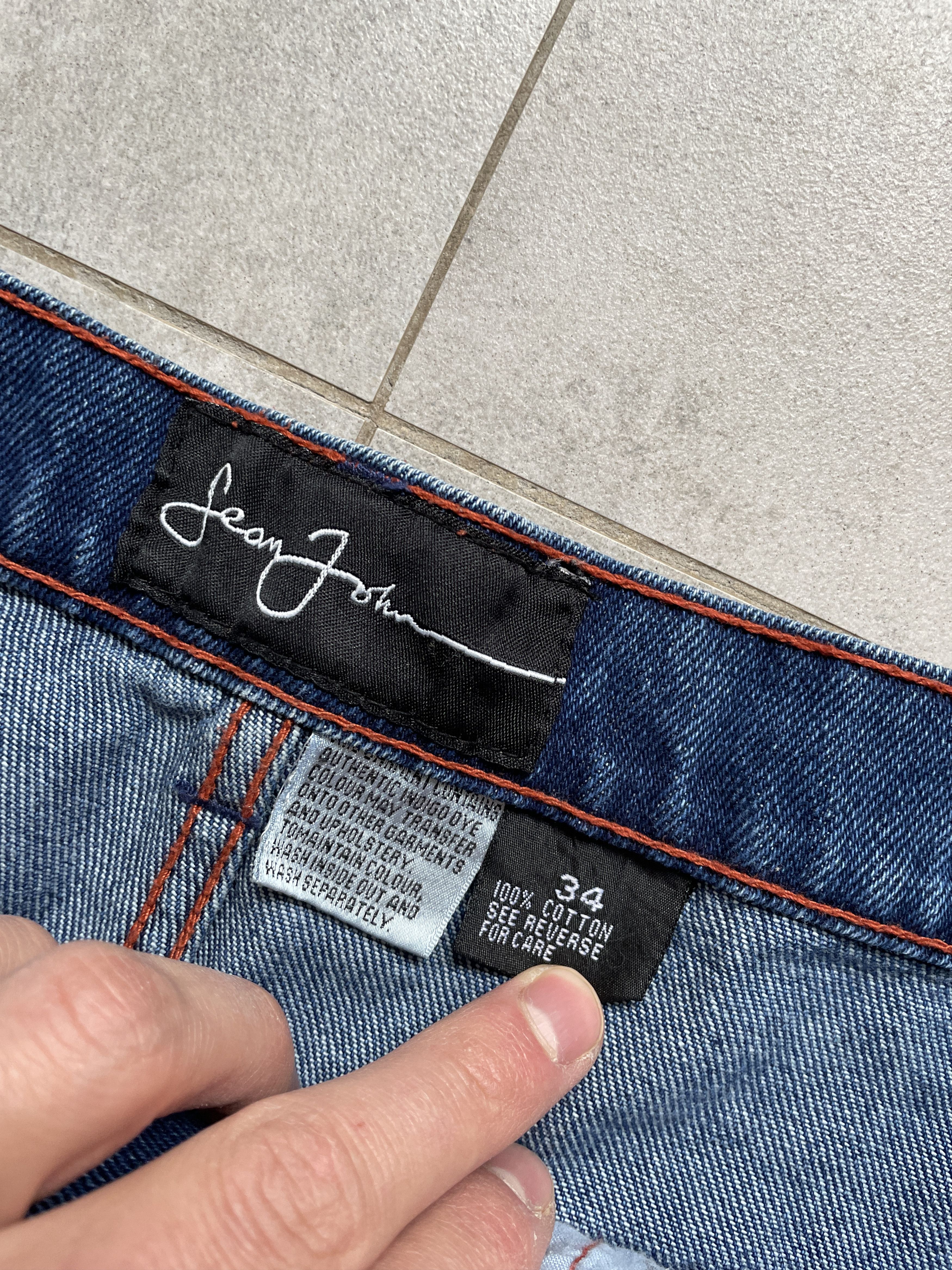 Sean John VINTAGE Y2K PATCHWORK SEAN JOHN WIDE LEG BAGGY DENIM JEANS Size US 34 / EU 50 - 6 Thumbnail