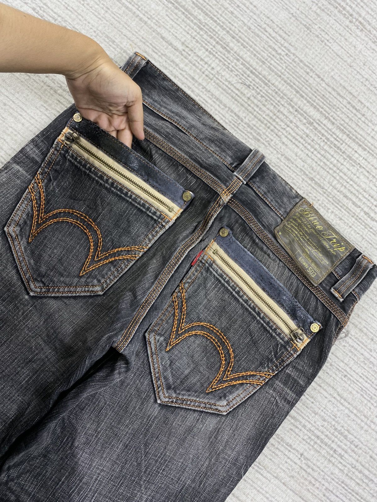 Edwin Vintage Edwin Flared Ash Grey Denim Jeans Size US 34 / EU 50 - 11 Thumbnail