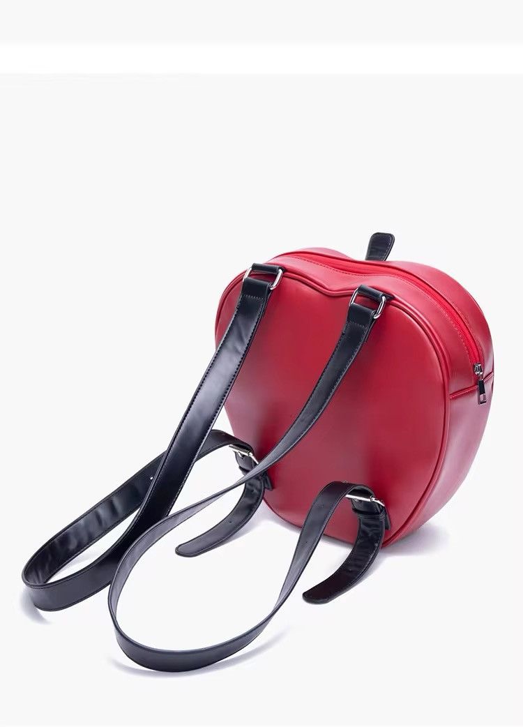 Vintage PU Leather Red Apple Backpack Size ONE SIZE - 3 Thumbnail